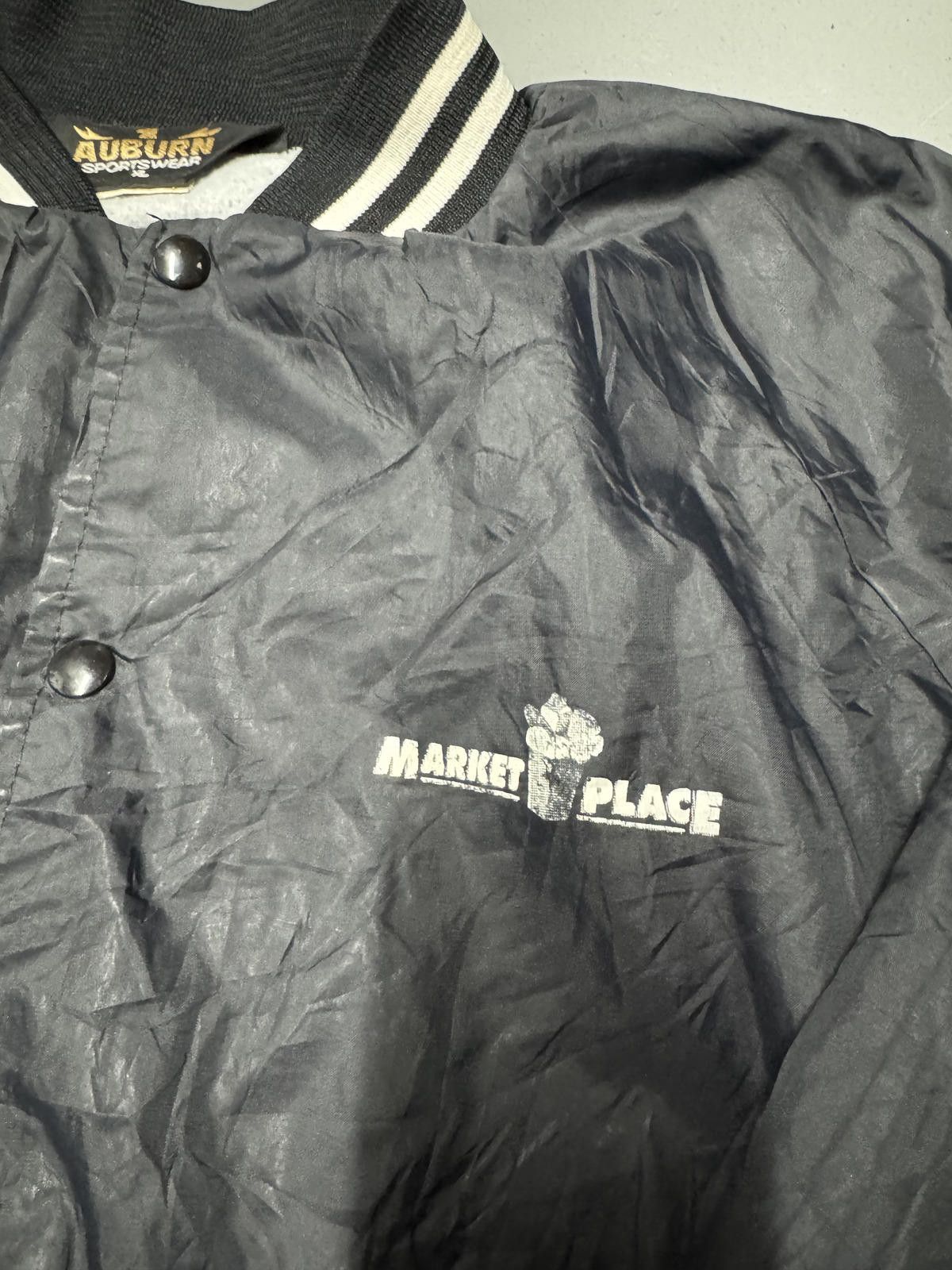 Auburn Sportswear Vintage Black Marketplace Jacket with Striped Cuffs Size US XL / EU 56 / 4 - 3 Thumbnail