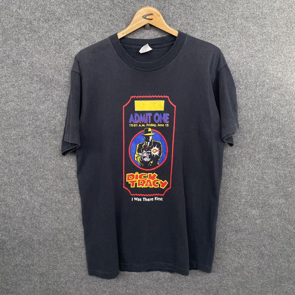 Vintage Vintage 1990s Dick Tracy Movie Promo T Shirt Faded Black Size US L / EU 52-54 / 3 - 1 Thumbnail