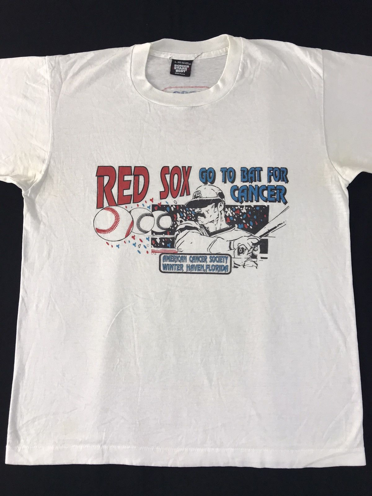 MLB 90s Usa 50/50 Boston Red Sox Mlb Baseball American Promo Tee Size US M / EU 48-50 / 2 - 2 Thumbnail