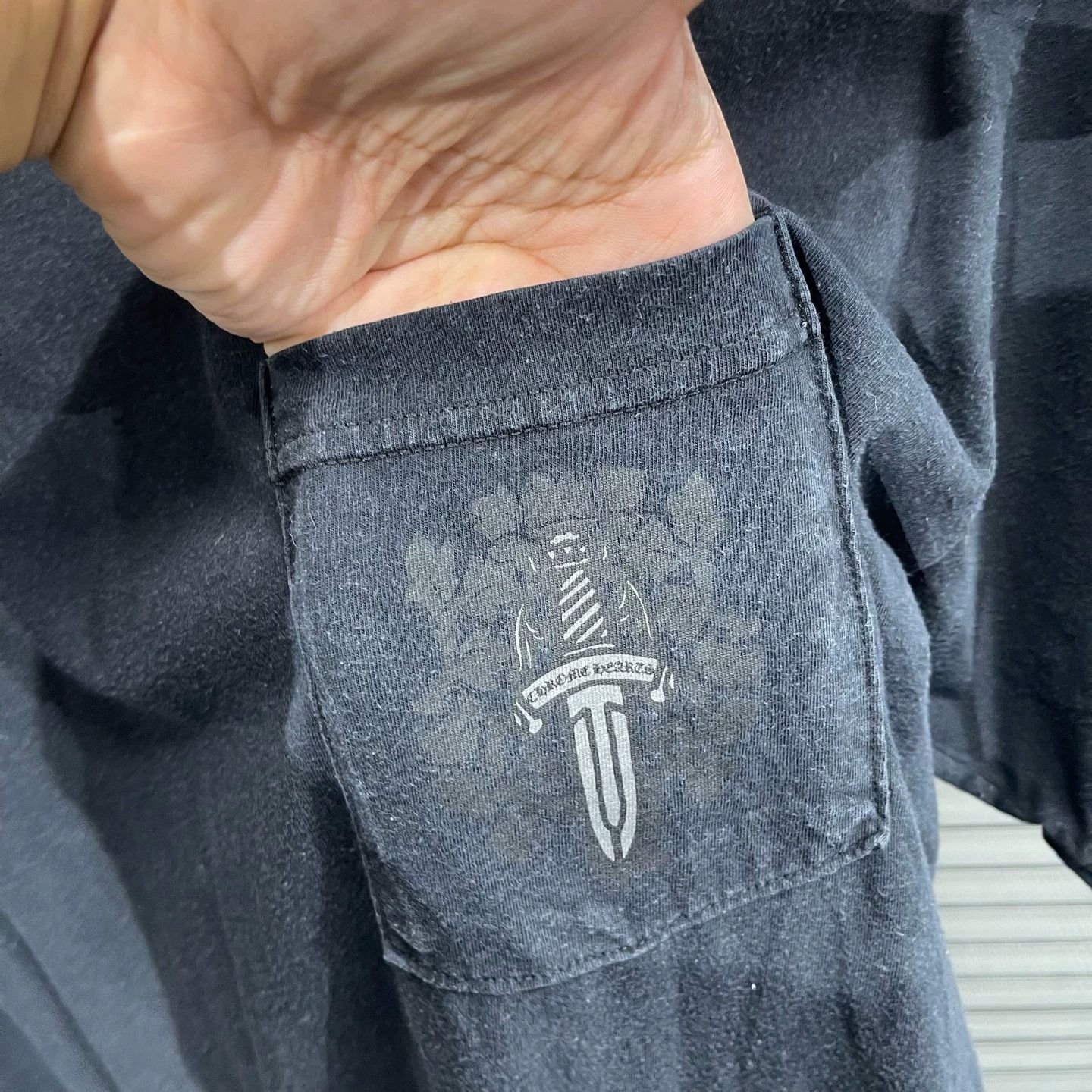 Chrome Hearts CH Sword Vine Scroll Black Silver Foil Short Sleeve L 9/10 Size US L / EU 52-54 / 3 - 4 Thumbnail