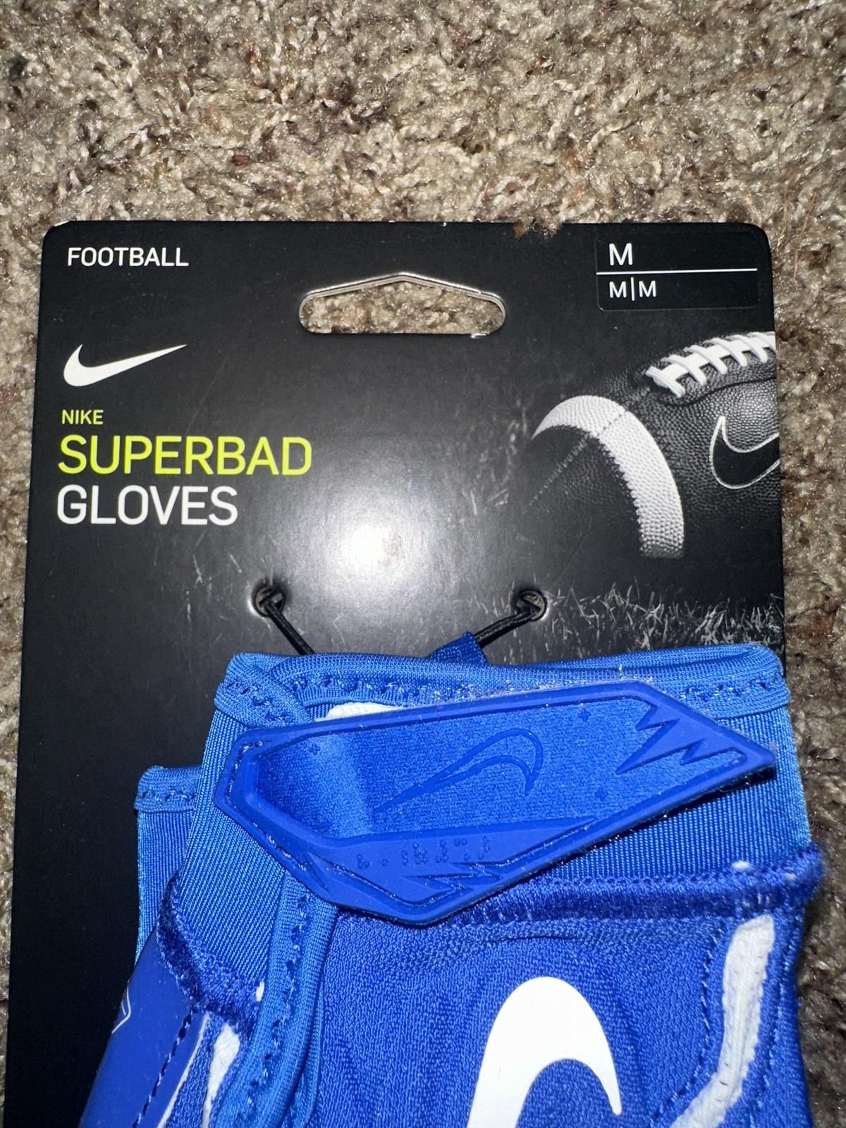 Nike Nike Superbad 6.0 Football Royal Gloves Size ONE SIZE - 2 Thumbnail
