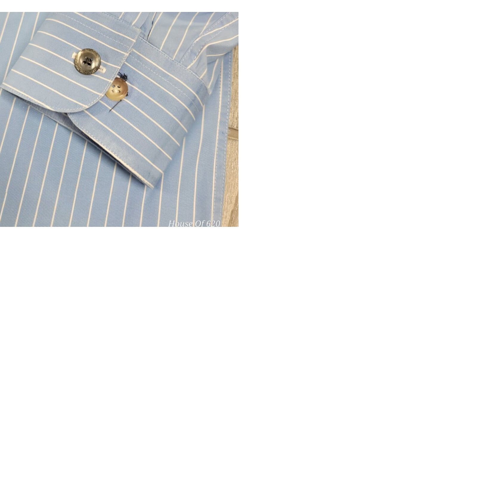 Vintage Acorn Shirt L Blue White Striped Button-Up Long Sleeve Italy Sz L Size US L / EU 52-54 / 3 - 9 Thumbnail