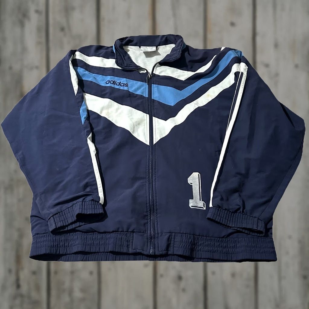 Adidas VINTAGE 90s Adidas Soccer Windbreaker Jacket XL Men Blue Size US XL / EU 56 / 4 - 1 Thumbnail