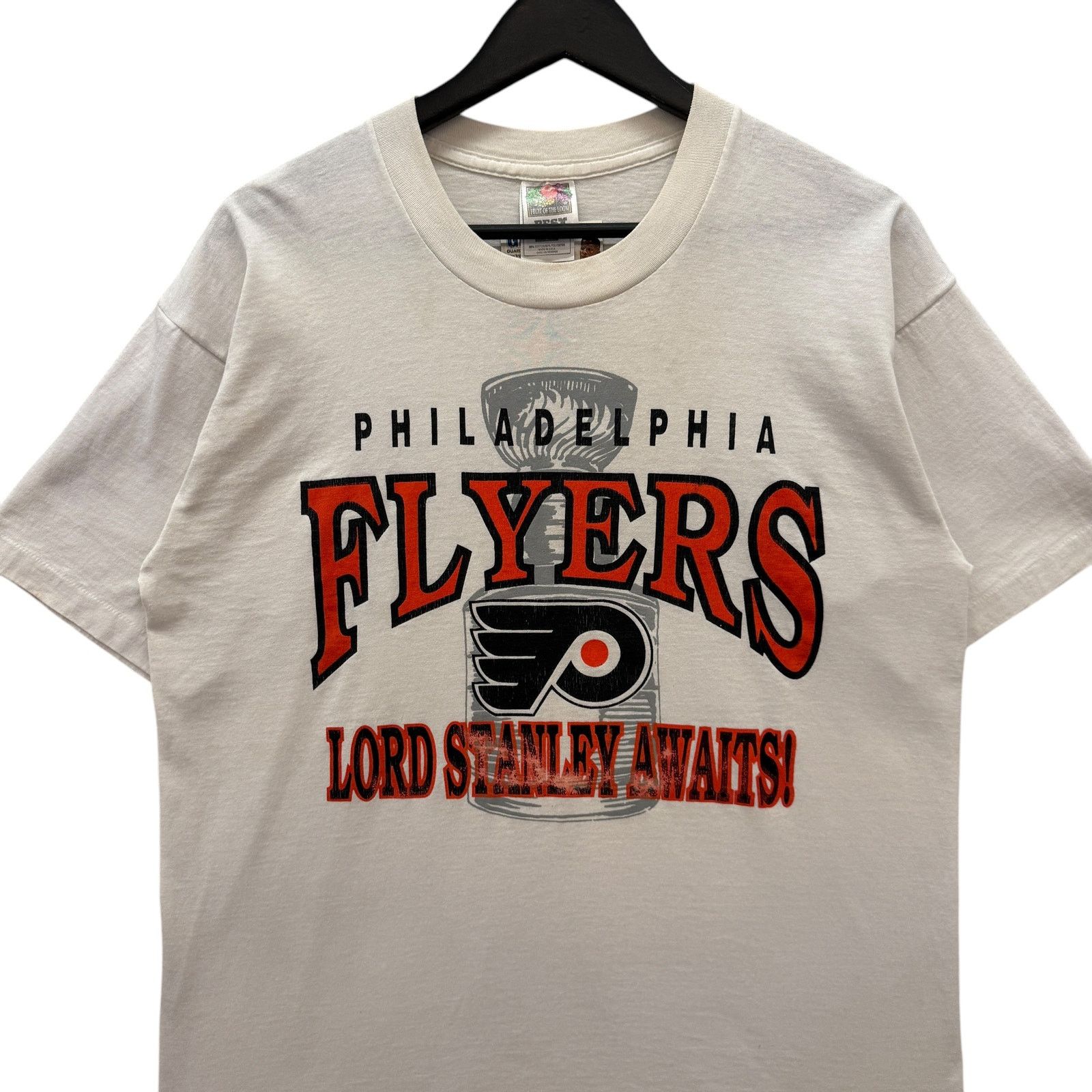 Fruit Of The Loom VTG Philadelphia Flyers "Lord Stanley Awaits" NHL Tee 90s L Size US L / EU 52-54 / 3 - 2 Thumbnail
