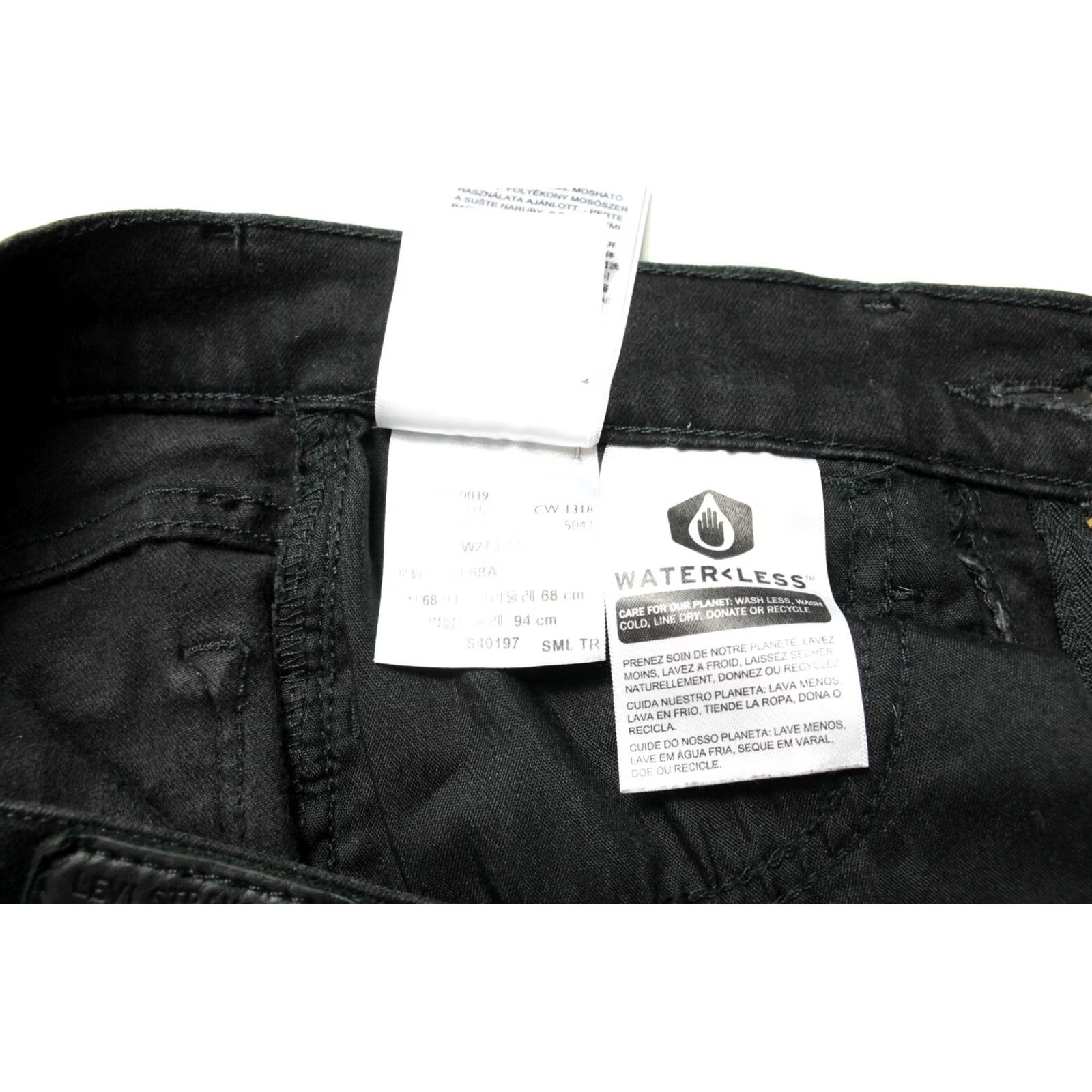 Levi's LEVI'S 710 Super Skinny Jeans Women's W27/L34 Black Stretch Zip Fly Logo Size 27" / US 4 / IT 40 - 7 Thumbnail