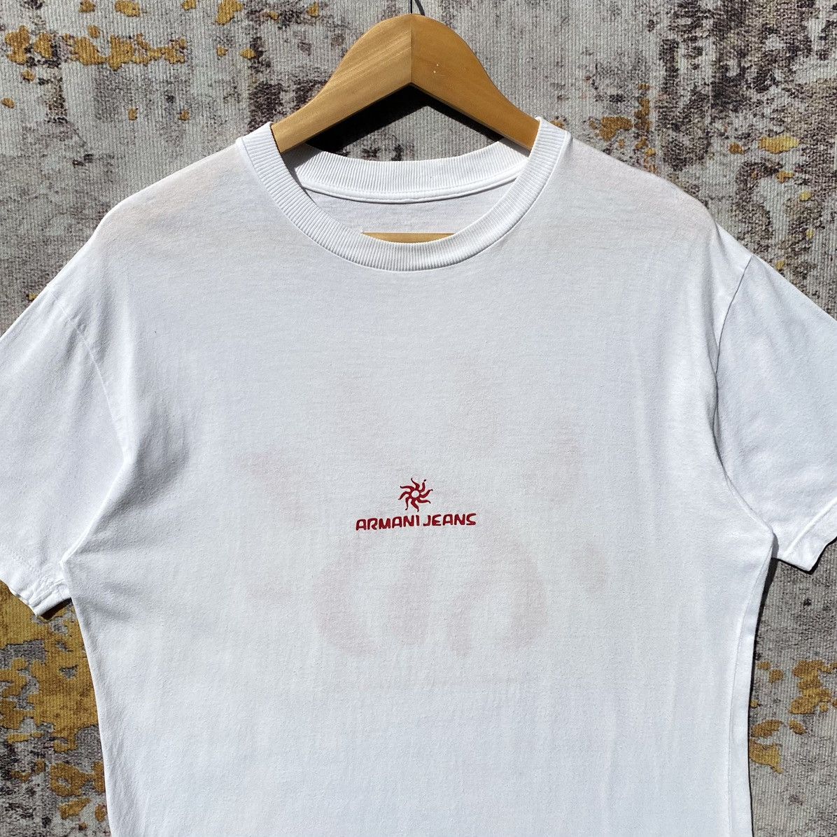 Emporio Armani × Giorgio Armani × Vintage Vintage Armani Jeans Loves Fire Shirt Backhit Fire Armani Size US M / EU 48-50 / 2 - 8 Thumbnail