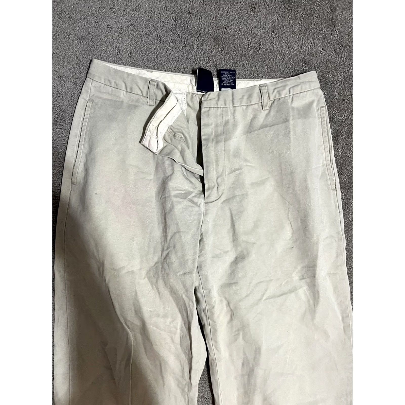 Gap Gap Capri Women's Size 4 Solid Cropped Beige Capris/Capri Jeans White Cotton Nylon Lycra Belted Zipper 5-Pocket Classic Vintage: No Mens Womens Girls? Size ONE SIZE - 2 Thumbnail