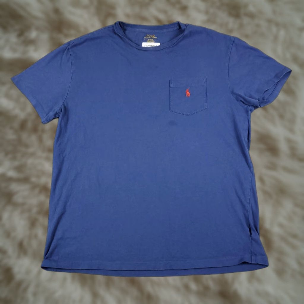 Polo Ralph Lauren Polo Ralph Lauren T Shirt Mens Medium Blue Solid Logo Cotton Regular Crew Neck Short Sleeve Mens Size US M / EU 48-50 / 2 - 1 Thumbnail