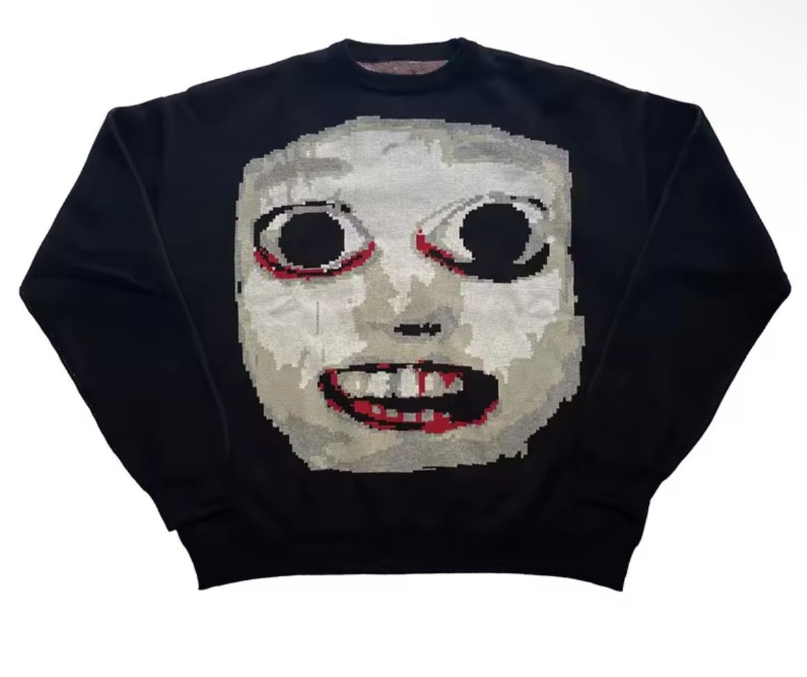 Other Retro Y2K Demon Anime Face Jacquard Pullover Knit Sweater Size US M / EU 48-50 / 2 - 1 Thumbnail