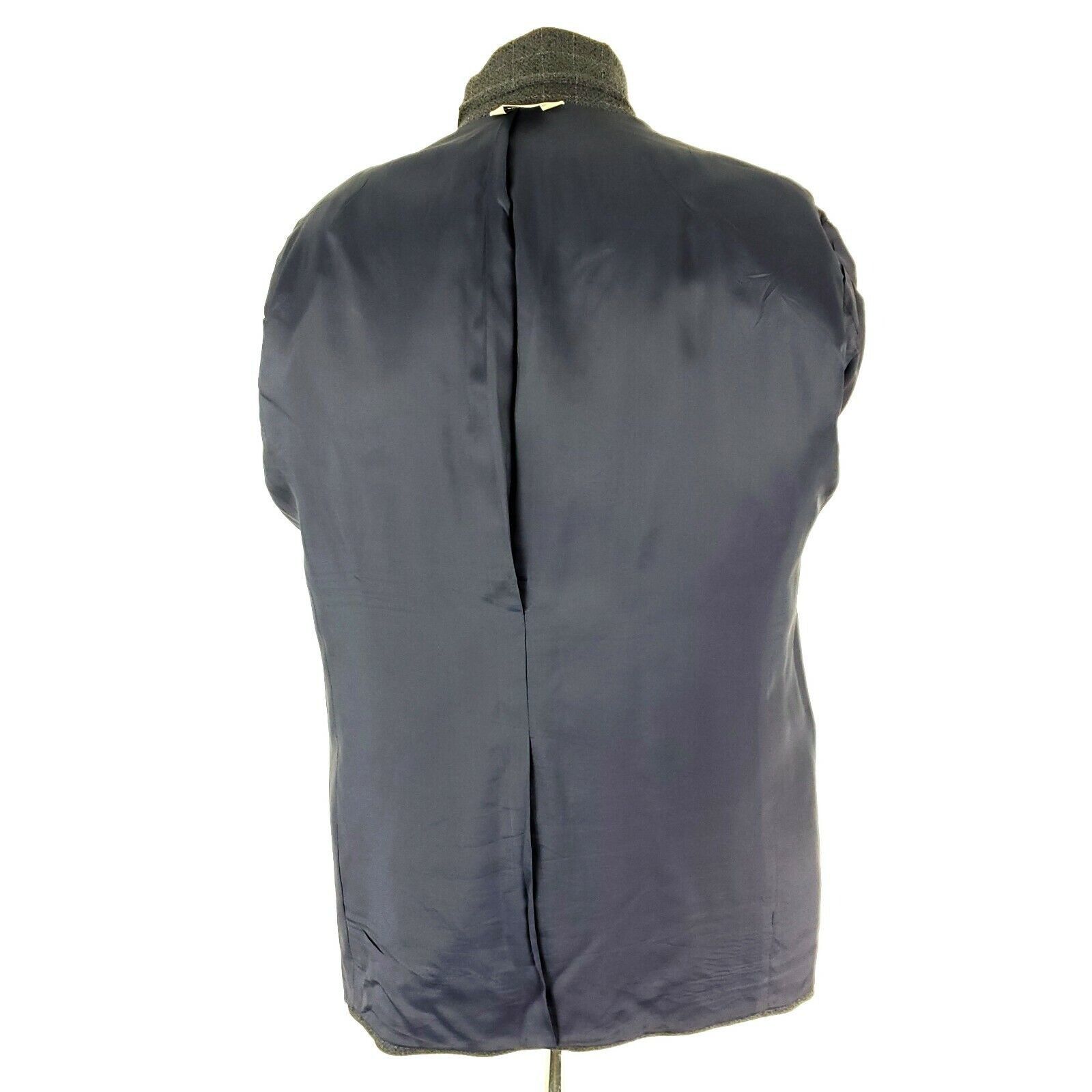 Pronto Uomo Pronto Uomo Wool 3 Button Blazer 42R Gray Blue W/ Brown Wind Size 42R - 11 Thumbnail