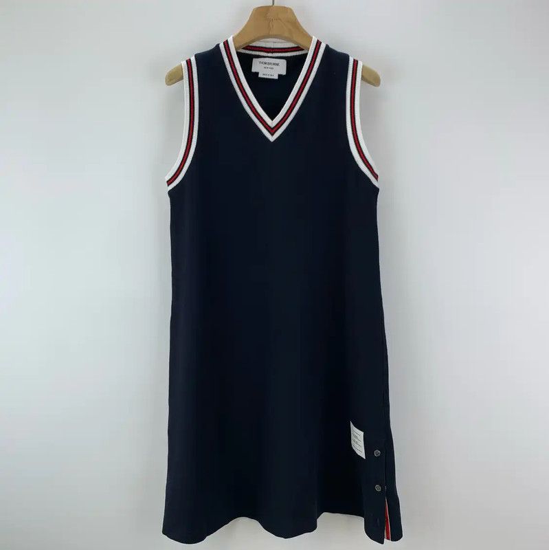 Thom Browne Thom Browne Blue Sleeveless Dress for Women 0089 Size M / US 6-8 / IT 42-44 - 1 Thumbnail