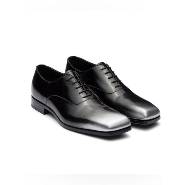 Prada PRADA Runway Silver Square Toe Dress Shoes 2EA165 Black Men’ Size US 8.5 / EU 41-42 - 1 Thumbnail