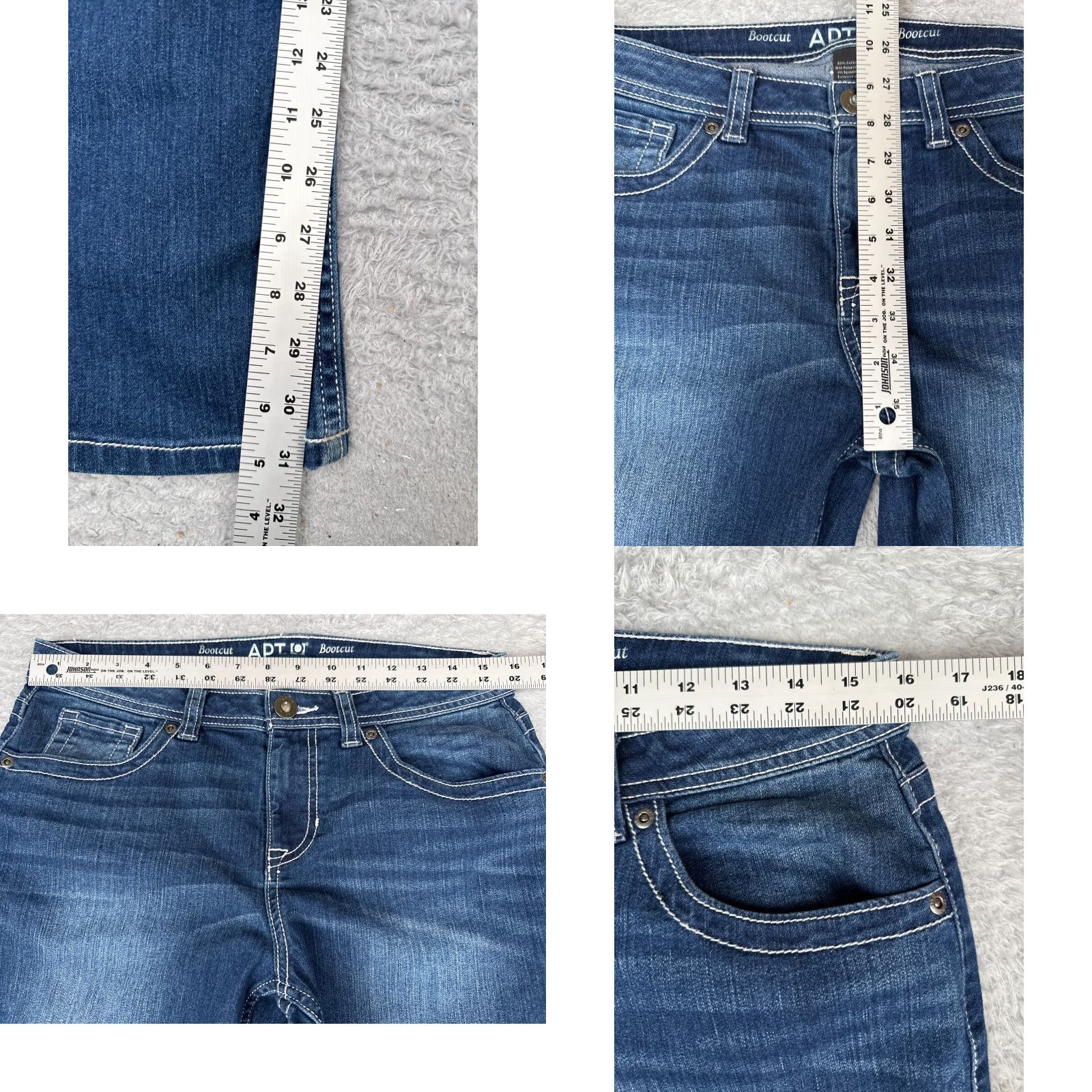 Apt. 9 Vintage Apt. 9 Blue Denim Bootcut Jeans Women 10 32in Inseam Embroidered Rhinestone 90s Size 32" / US 10 / IT 46 - 8 Thumbnail