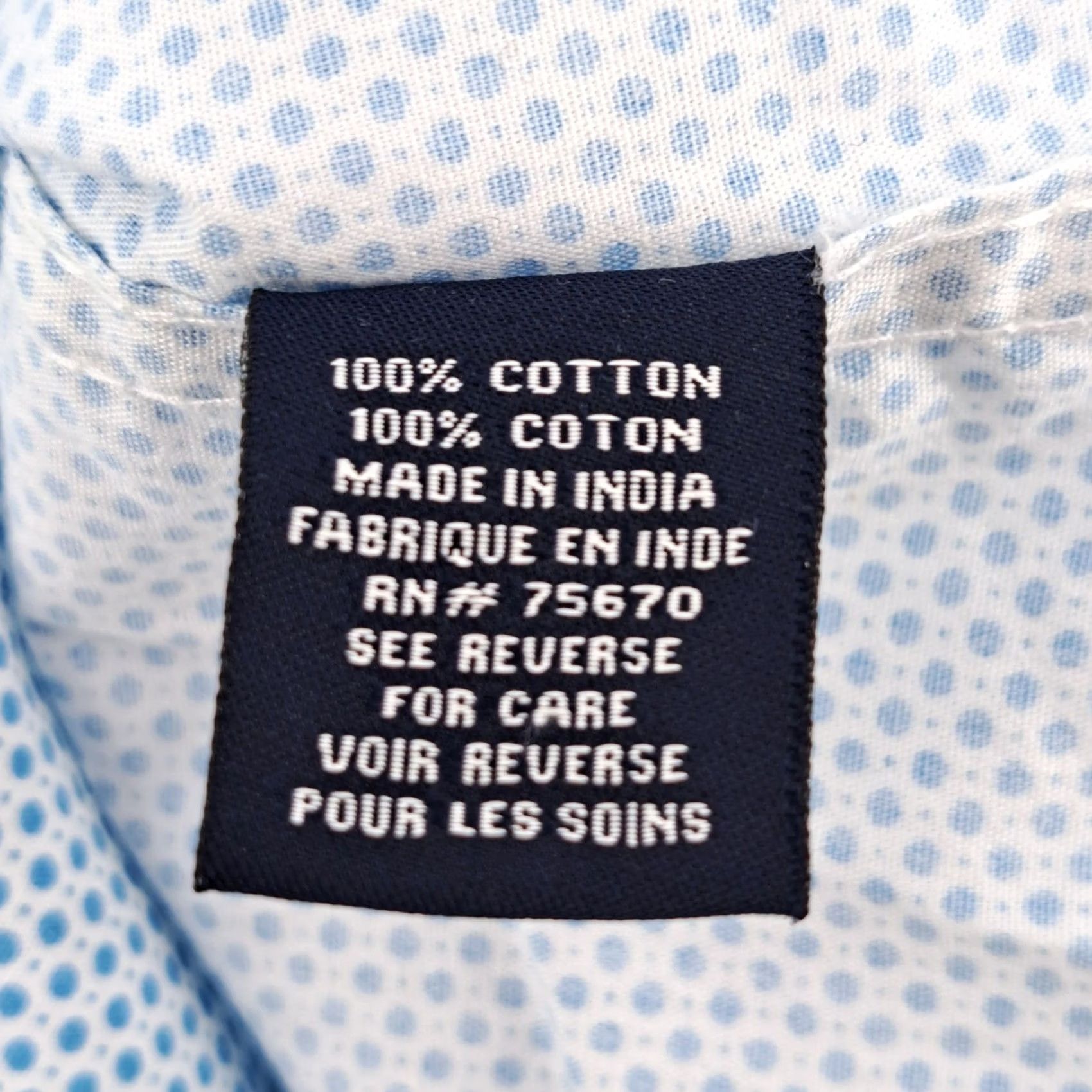 Vintage Michael Brandon Button-Down Shirt Mens M Cotton Blue White Micro Dot Long Slv Size US M / EU 48-50 / 2 - 5 Thumbnail