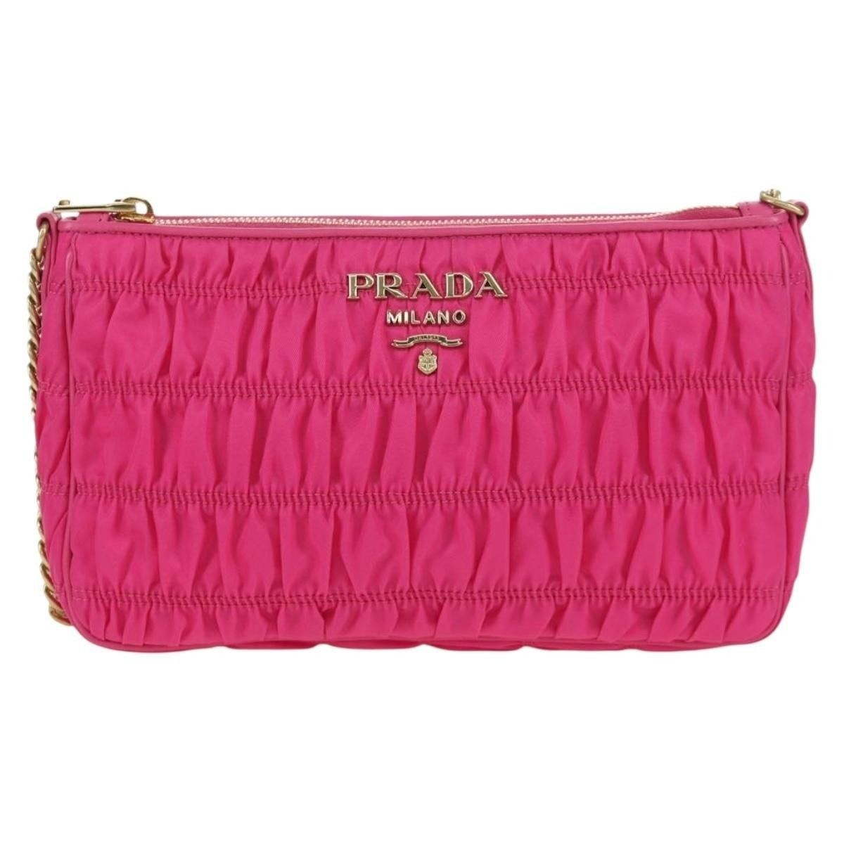 Prada Prada Nylon Chain Shoulder Bag Pink Size ONE SIZE - 1 Thumbnail