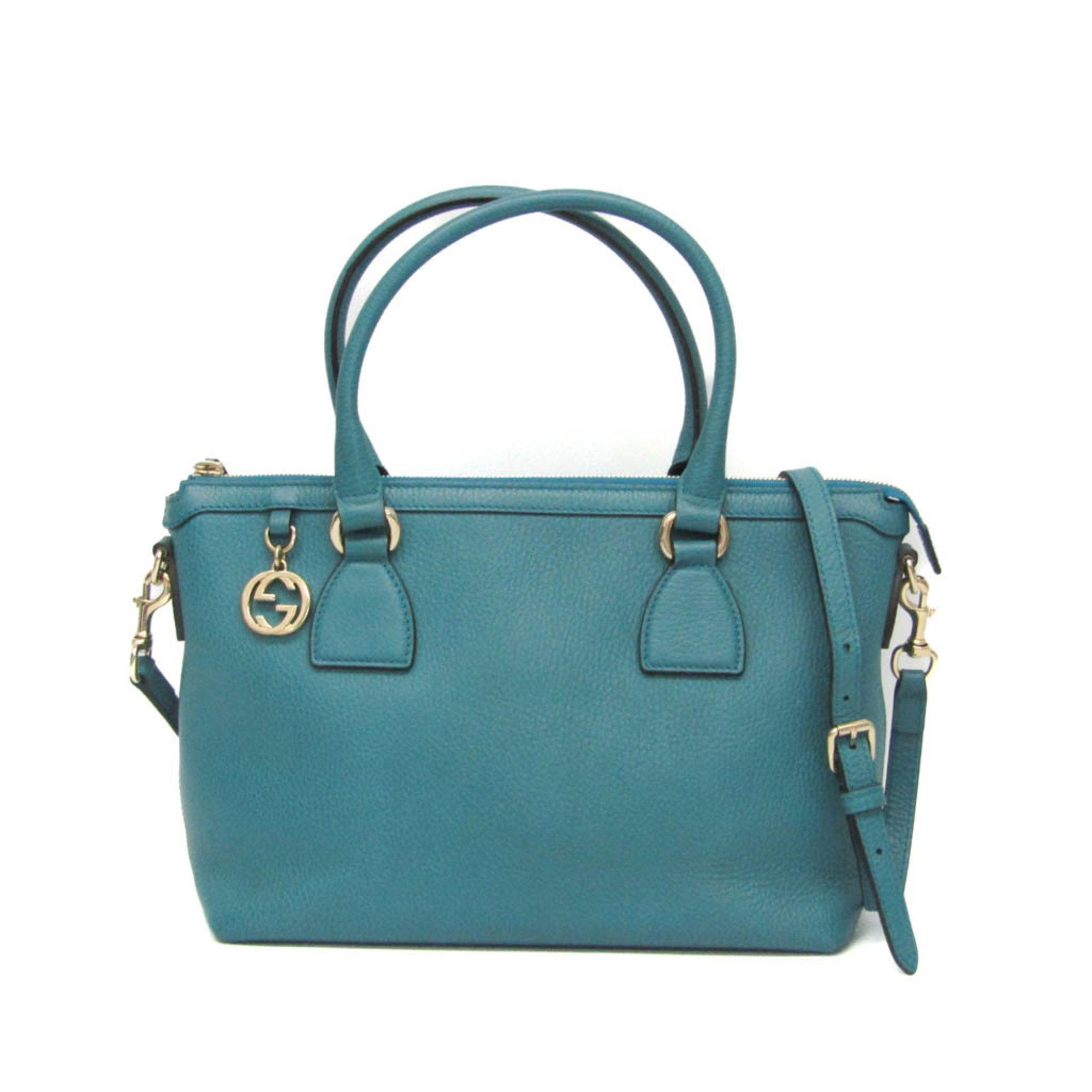 Gucci Gucci Interlocking G 449659 Women's Leather Handbag,Shoulder Bag Blue Size ONE SIZE - 1 Thumbnail