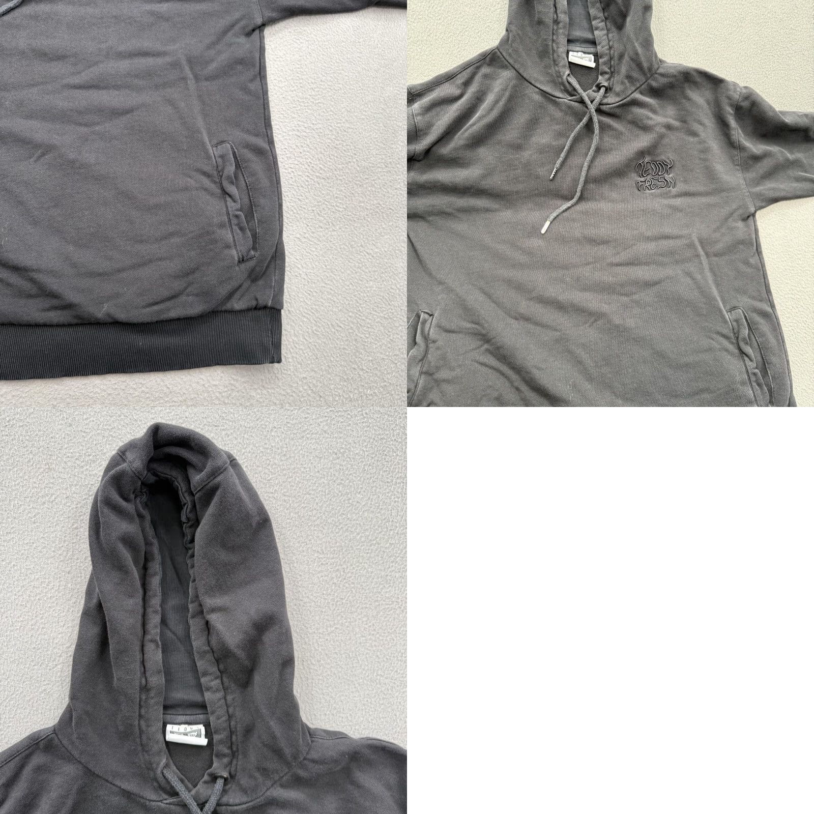 Teddy Fresh Teddy Fresh Hoodie Mens Medium Black Pullover Embroidered Back Logo Sweatshirt Graphic Print Crew Neck Pockets Size US M / EU 48-50 / 2 - 8 Thumbnail