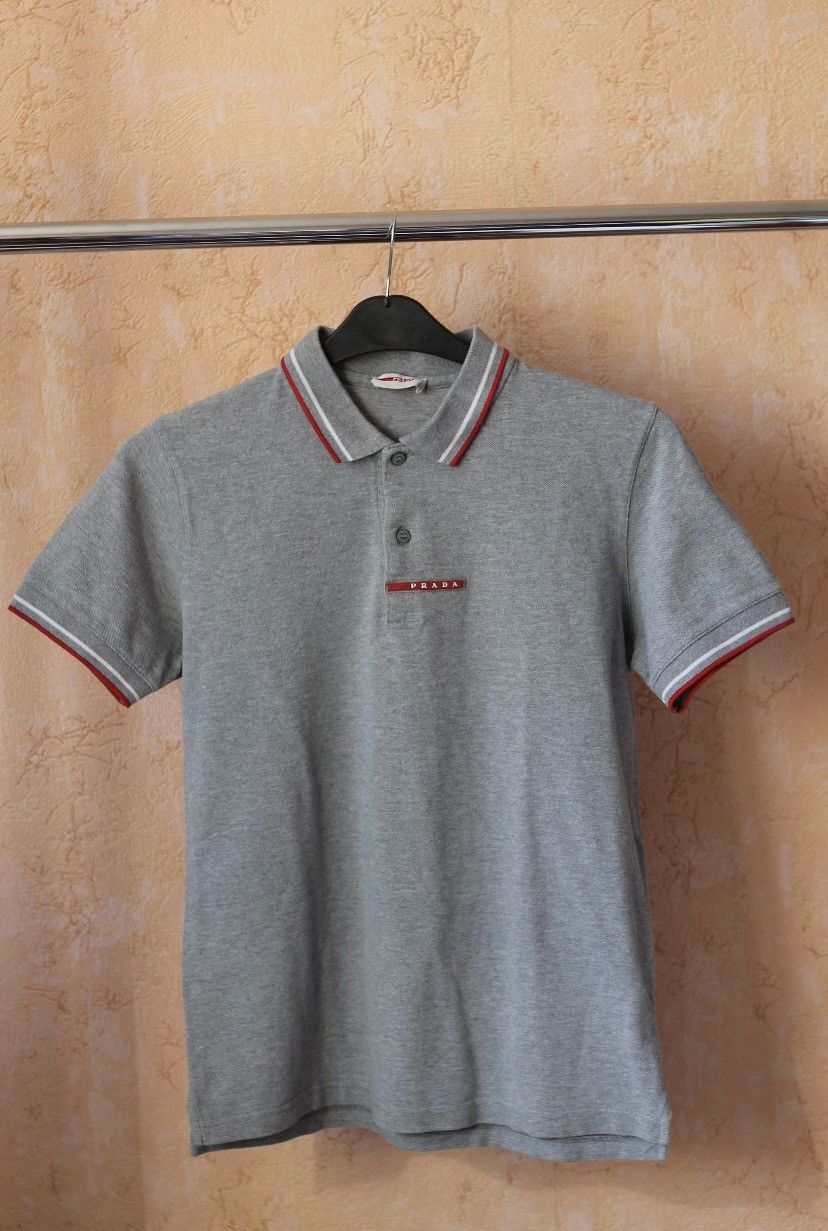 Prada Vintage Prada red tab grey polo t shirt size M medium Size US M / EU 48-50 / 2 - 2 Thumbnail