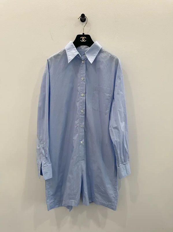 Maison Margiela Maison Margiela Blue Cotton Women's Dress 0089 Size S / US 4 / IT 40 - 1 Thumbnail