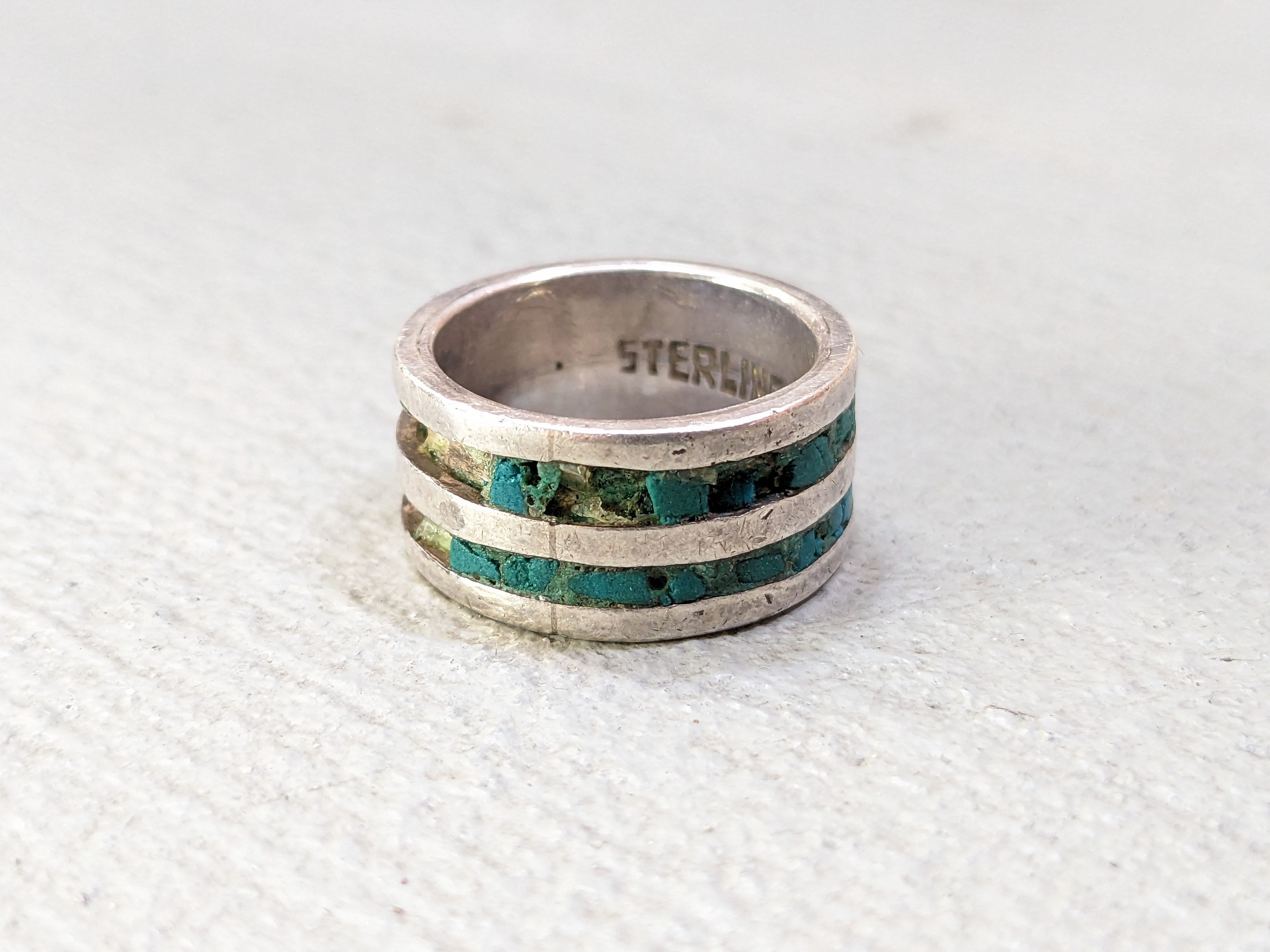 Jewelry Sterling Silver Ring Green Turquoise Size 6.25 Southwestern Size ONE SIZE - 1 Thumbnail