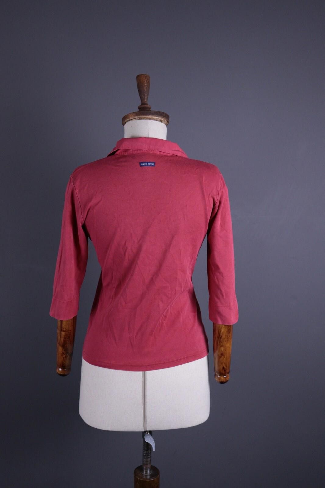 Saint James Saint James Red Long Sleeve Pullover Pockets Overshirt Shirt Size S / US 4 / IT 40 - 9 Thumbnail