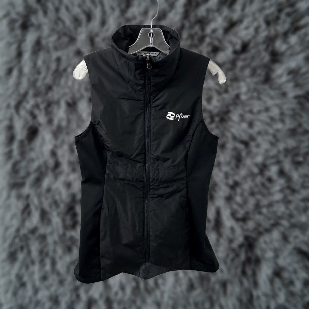 Port Authority Port Authority Vest Womens Small Black Pfizer Full Zip Corporate Work Jacket Vest Size S / US 4 / IT 40 - 1 Thumbnail