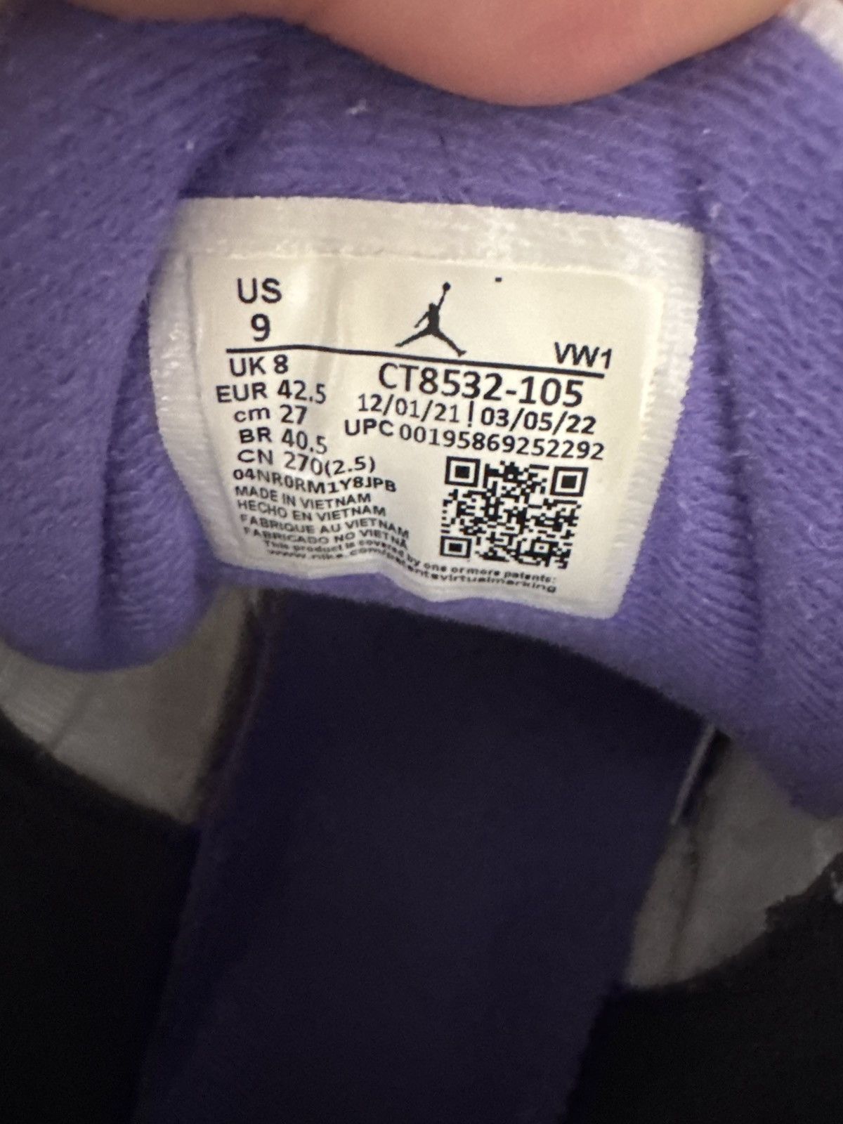 Jordan Brand Jordan 3 Retro Dark Iris Size US 9 / EU 42 - 2 Thumbnail