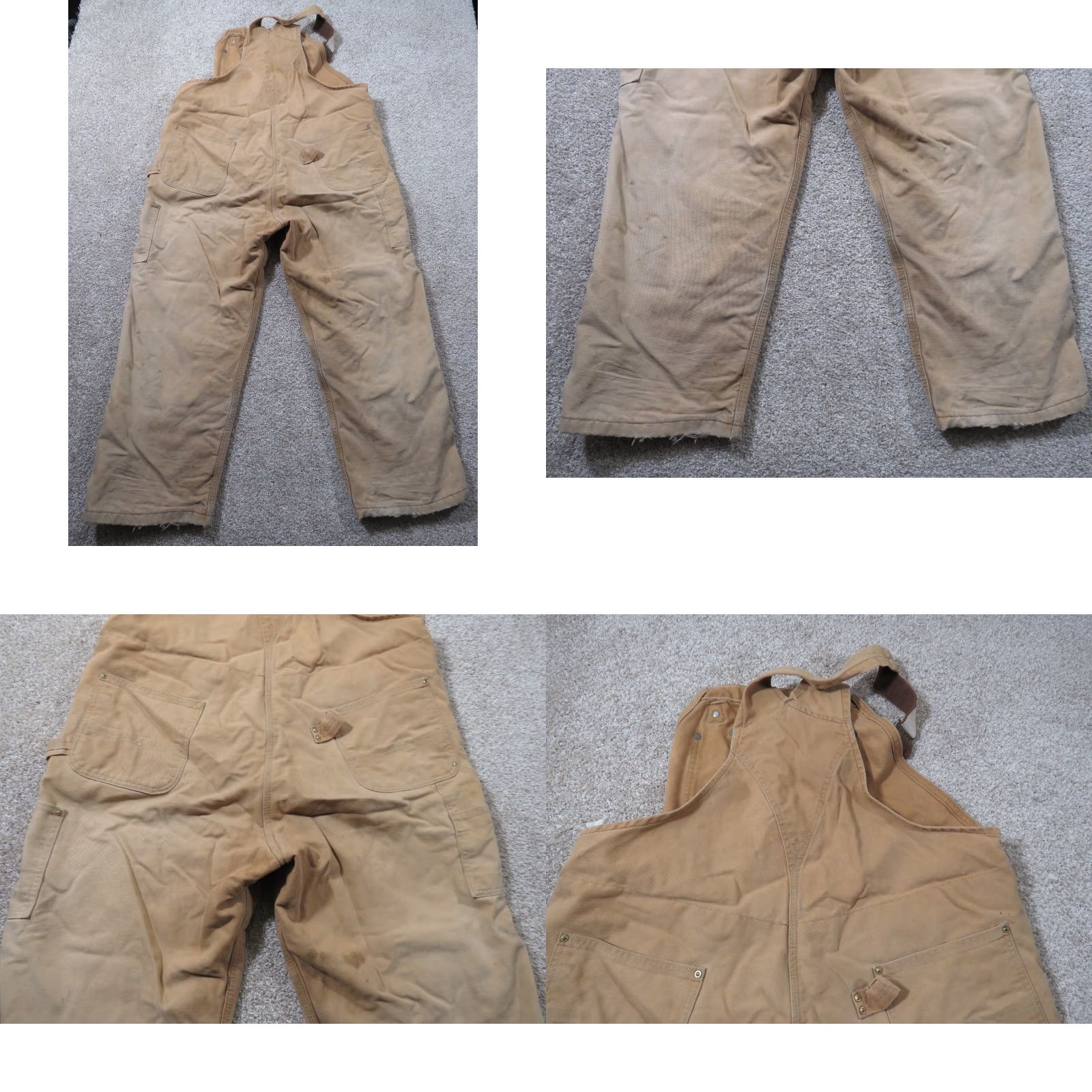 Carhartt VINTAGE Carhartt Bib Overalls Canvas Duck Insulated 44X29.5 Brown USA Mens Workwear 5-Pocket Zipper Button Front Pants Size US 44 / EU 60 - 8 Thumbnail