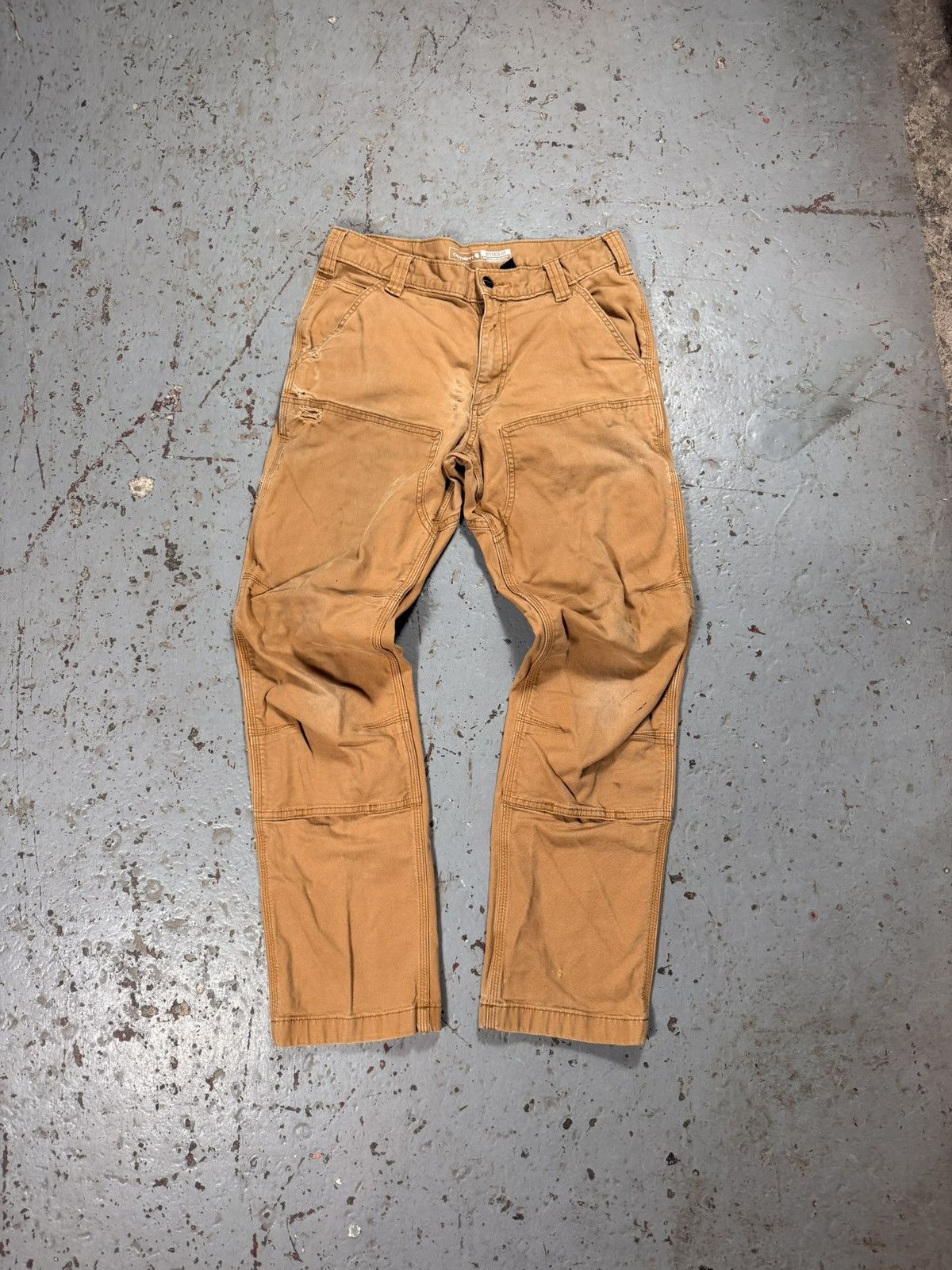 Carhartt Vintage Beige Distressed Carhartt Double Onees Size US 31 - 1 Thumbnail