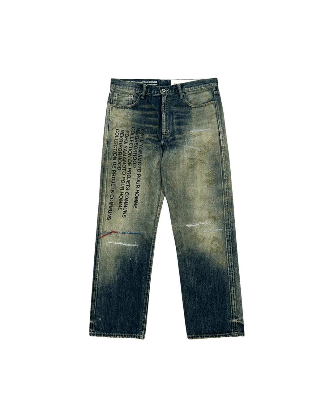 Yohji Yamamoto Neighborhood x Yohji Yamamoto SS24 Lettering Denim Pants Size US 36 / EU 52 - 1 Thumbnail