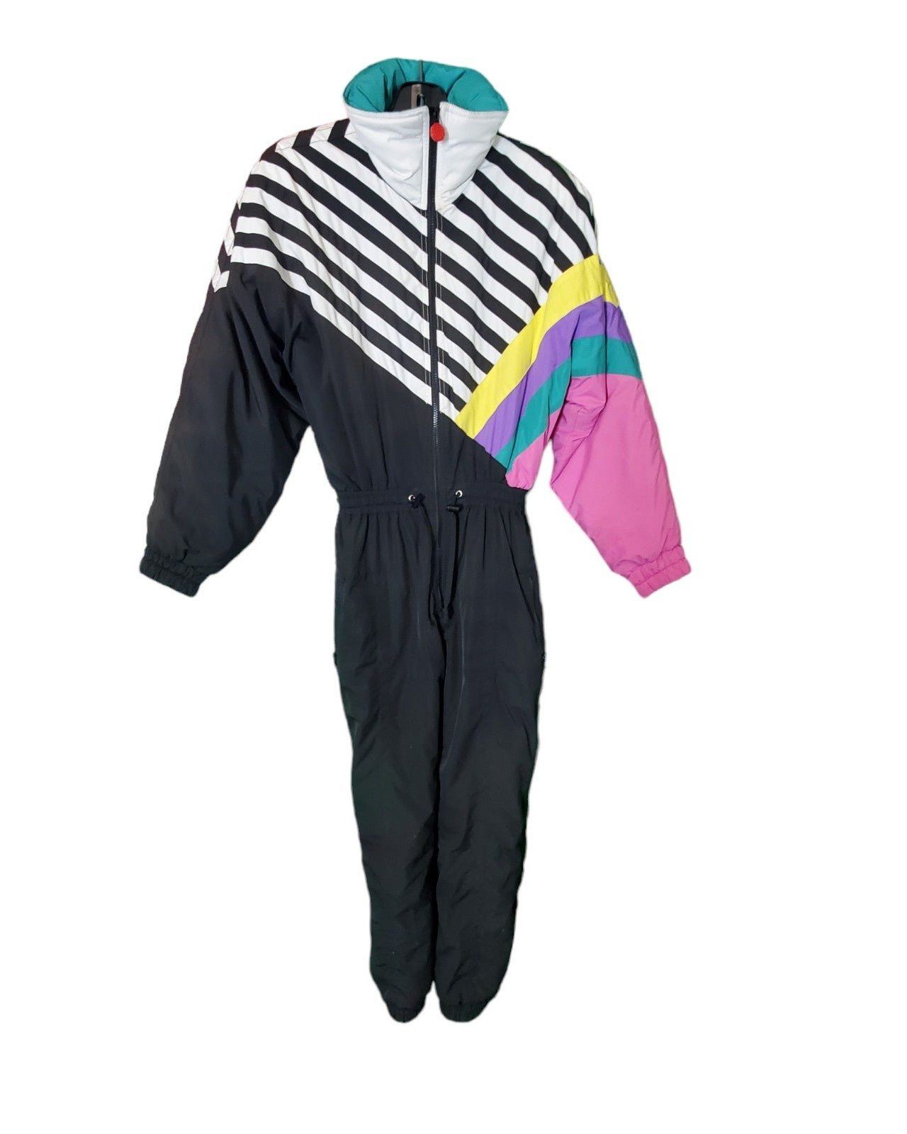 image of Mistral Vintage 80's Womens Ski Suit Snowsuit Black Size 10/12