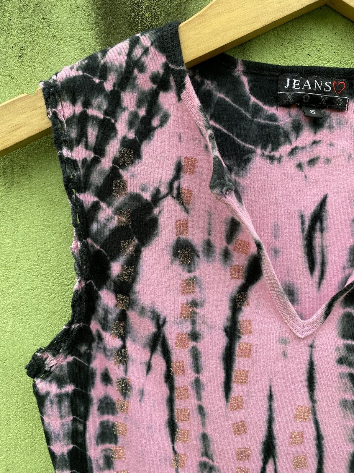 Vintage Jeans ♥️ XOXO Y2K Pink Distressed Grunge Top Made In USA Size S / US 4 / IT 40 - 3 Thumbnail