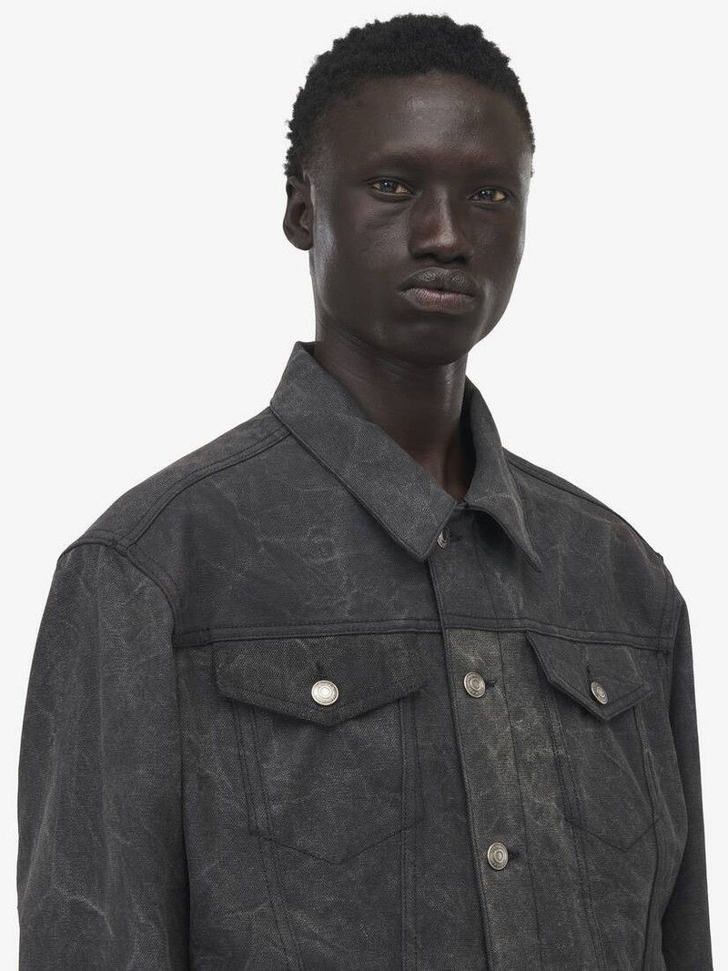 Alexander McQueen o1srvl11e0226 Trucker Jacket In Charcoal Size US XL / EU 56 / 4 - 5 Thumbnail