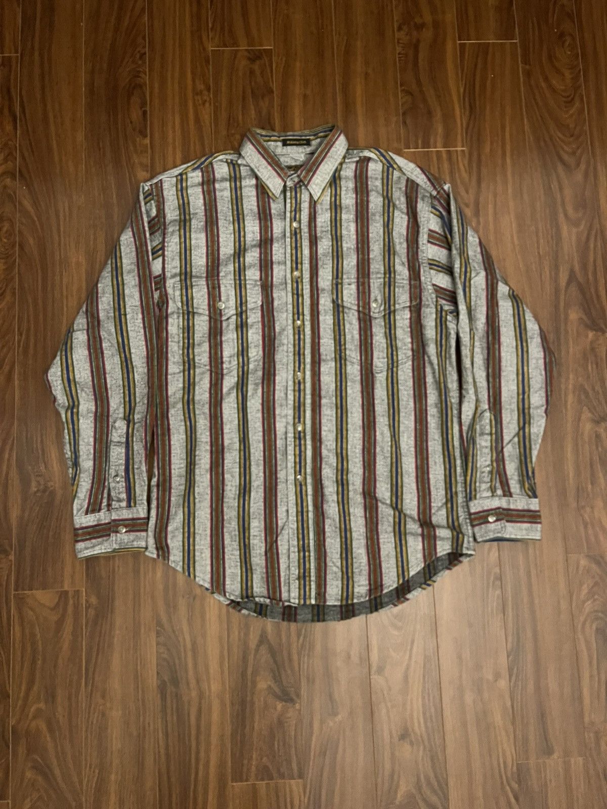 Eddie Bauer Vintage 90s Eddie Bauer Striped Button-Up Overshirt Size US M / EU 48-50 / 2 - 1 Thumbnail