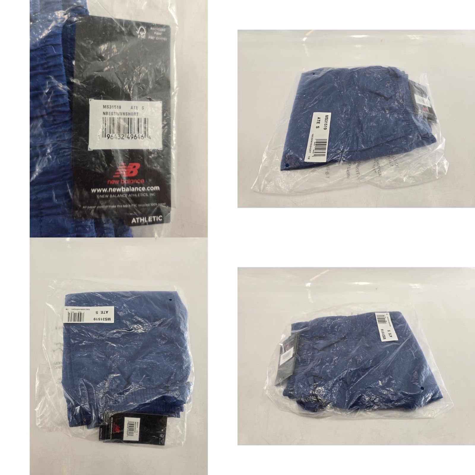 New Balance NWT New Balance Men's Essentials Reimagined Woven Short - Atlantic Blue - Sz S - Athletic Activewear Short, Blue, Men, S Size US 29 - 8 Thumbnail