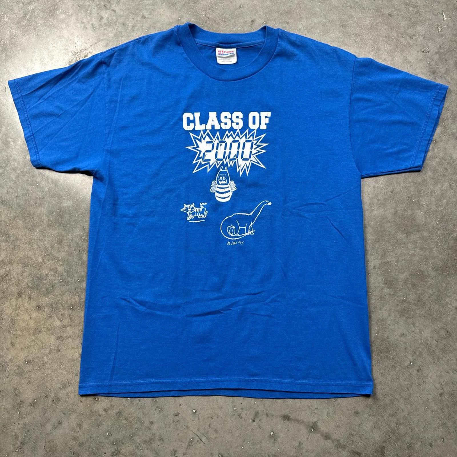 Hanes Class Of 2000s Graphic With A Fun Dinosaur Design T-Shirt Size US L / EU 52-54 / 3 - 1 Thumbnail