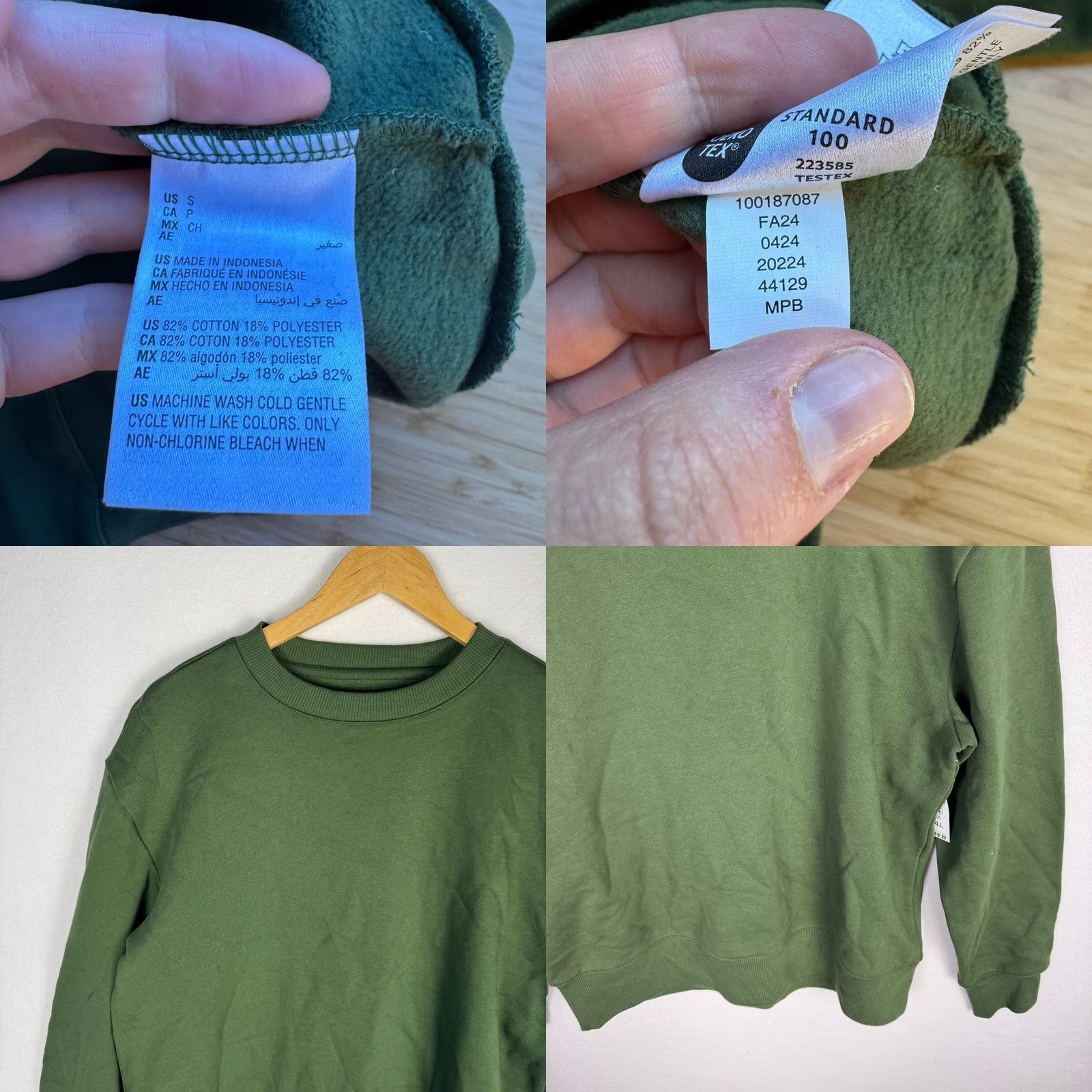 Walls Mode of One Sweatshirt Crewneck Fleece Wall Green Black Forest S Mens Size US S / EU 44-46 / 1 - 8 Thumbnail