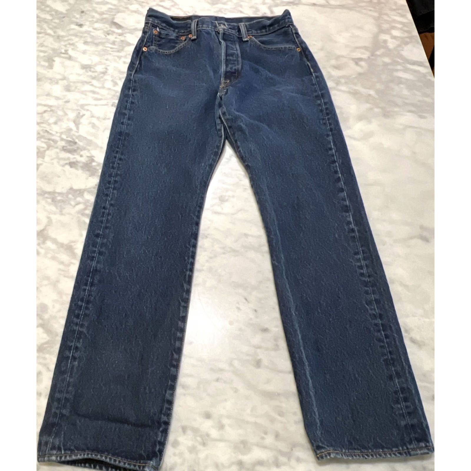 Levi's Levi’s 501 Jeans Pant Men 28x28 Measures 31x32 Blue Straight Leg Button Fly Size US 28 / EU 44 - 2 Thumbnail