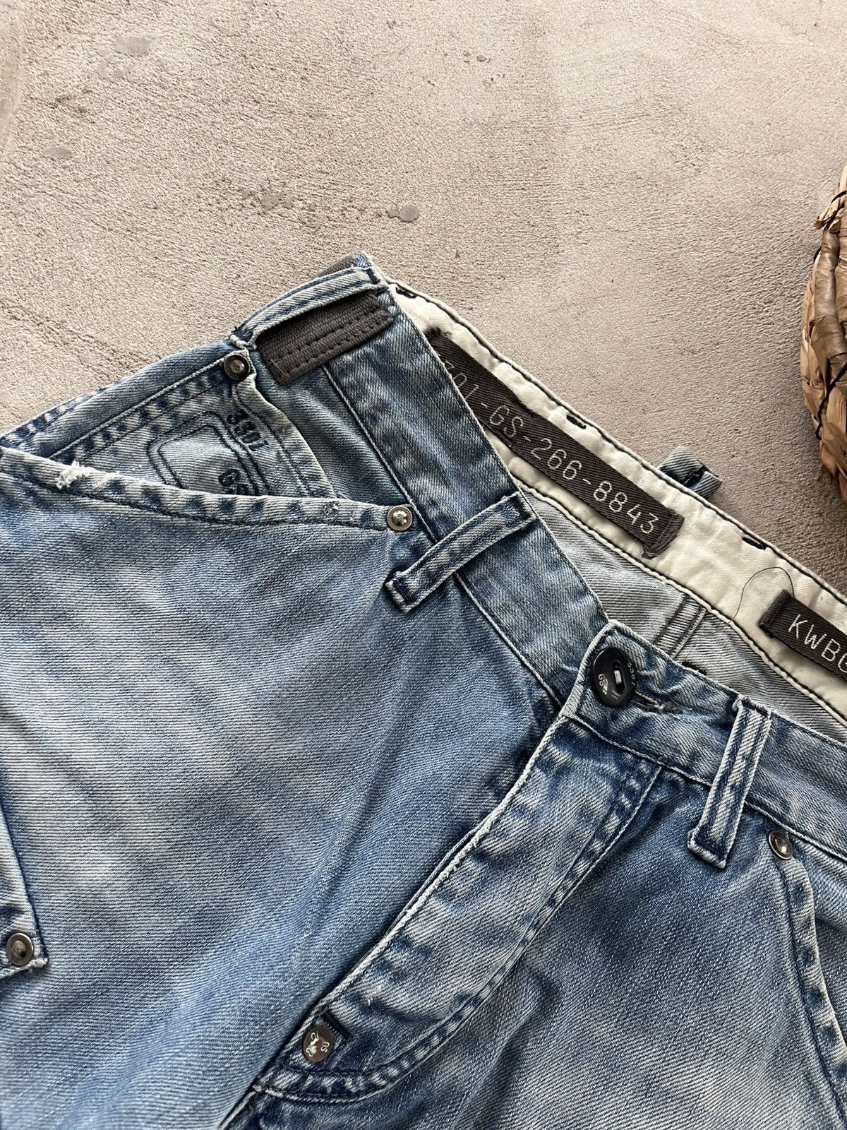 G-Star Vintage GStar Raw Moto Double Knee Faded Denim Jeans Y2K Size US 31 - 9 Thumbnail