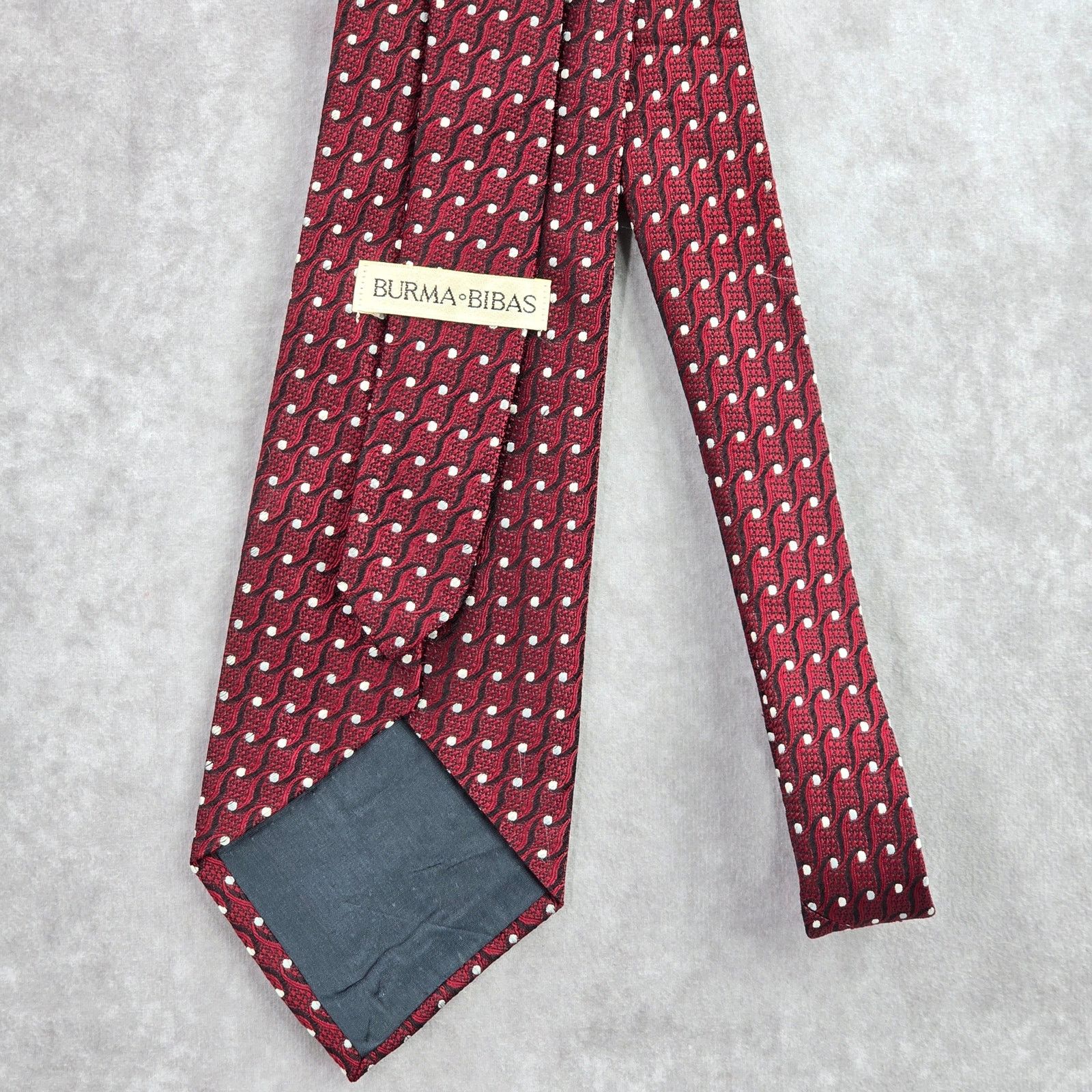 Burma Bibas Burma Bibas Red Geometric Polka Dot Silk Men's Neck Tie NWOT Size 30 - 3 Thumbnail