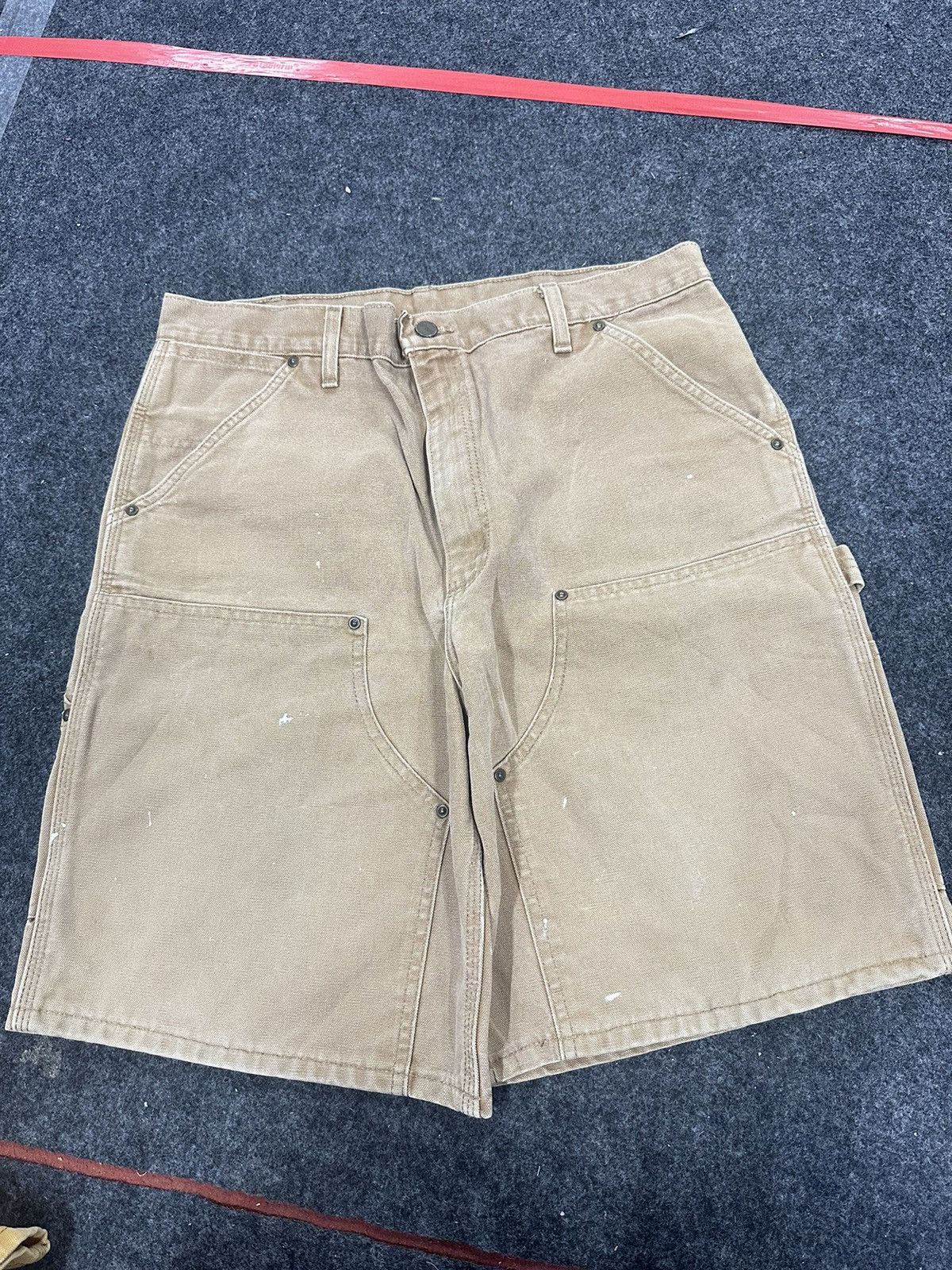 image of Carhartt Double Knee Shorts in Beige, Men's (Size 36)