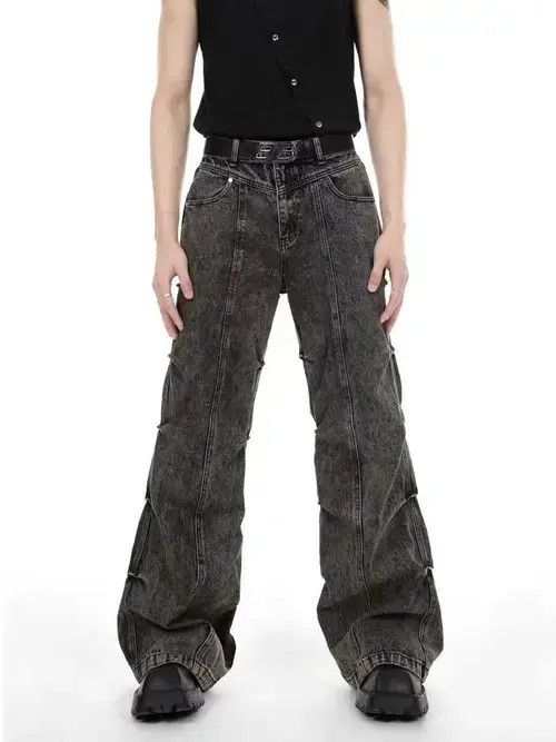 Japanese Brand × Jean Vintage washed distressed micro-flared high-waisted jeans Size US 32 / EU 48 - 1 Thumbnail