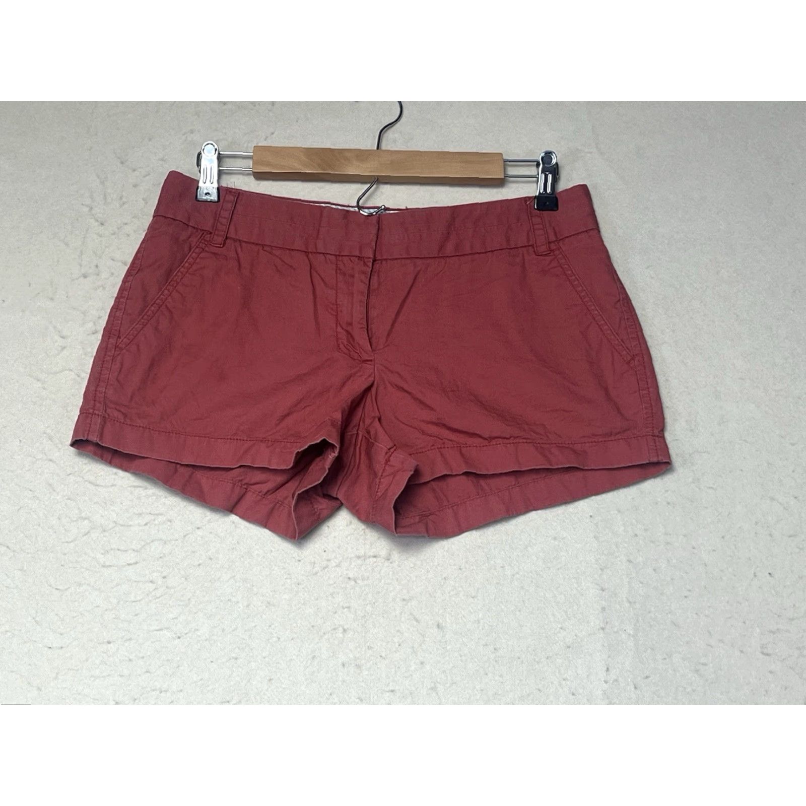 J.Crew J Crew Shorts Women's Size 4 Chino Red Cotton Casual Summer Size 27" / US 4 / IT 40 - 2 Thumbnail