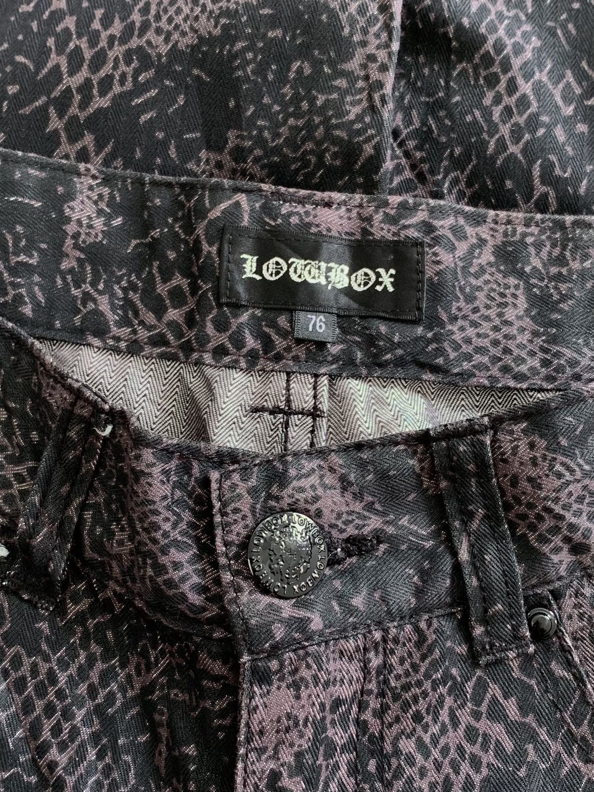 Japanese Brand Last📦 Lowbox Japan Snake Skin Bootcut Denim Size US 28 / EU 44 - 5 Thumbnail