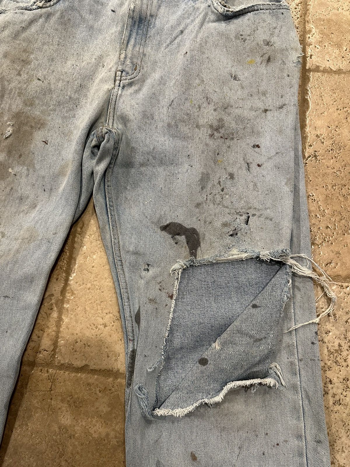 Levi's Vintage Clothing Vintage Relaxed Painter Thrashed Distressed Blue Denim Jeans Size US 36 / EU 52 - 8 Thumbnail