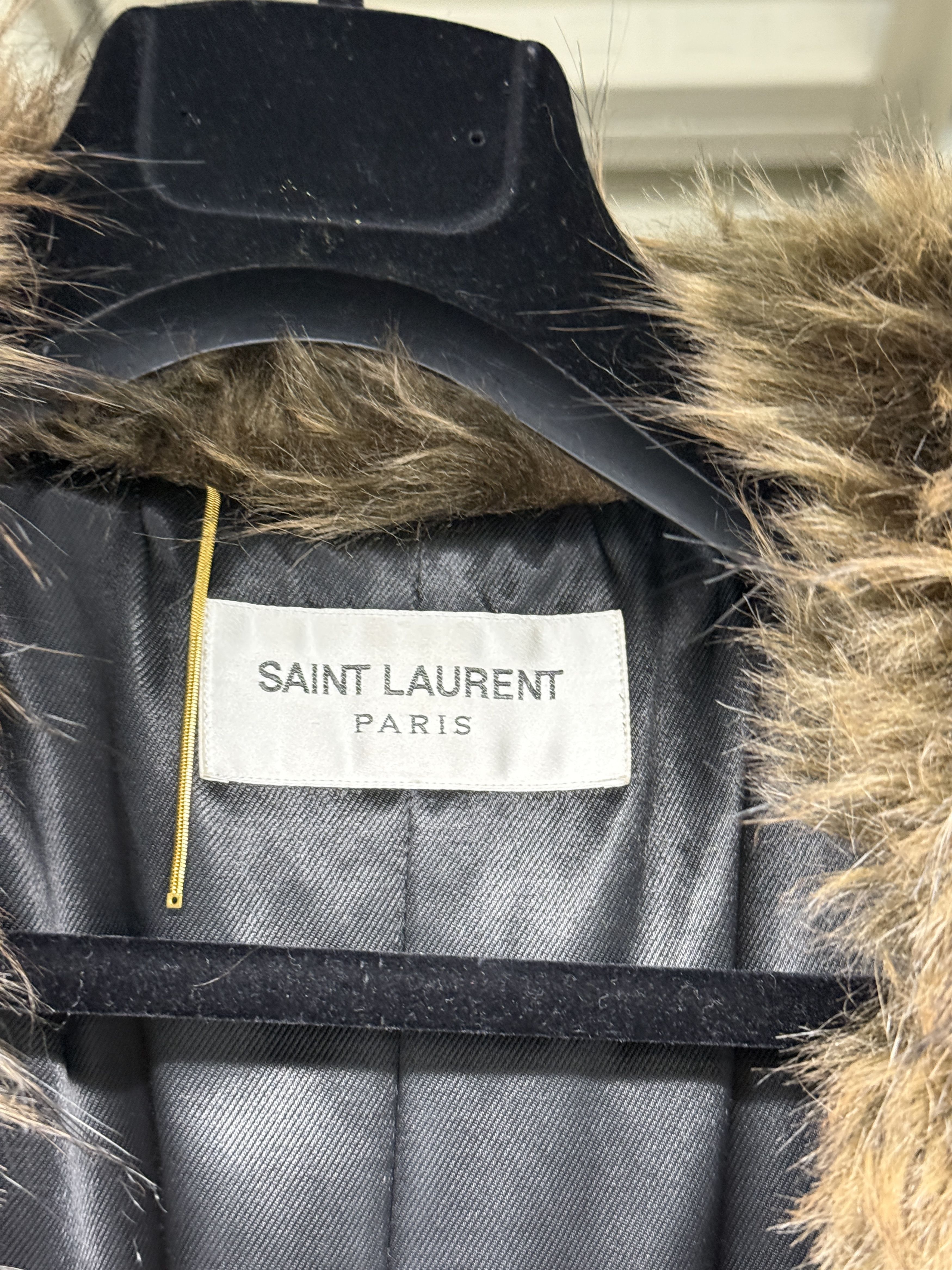 Saint Laurent Paris SAMPLE W22 Lamb Leather Faux Fur Coat Size S / US 4 / IT 40 - 8 Thumbnail