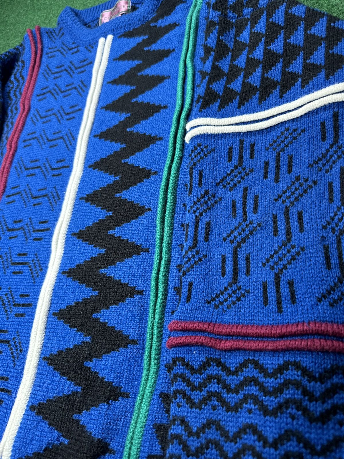 Coogi × Vintage Vintage Concrete 3D Cable Knit Coogi Style Sweater Size L / US 10 / IT 46 - 3 Thumbnail