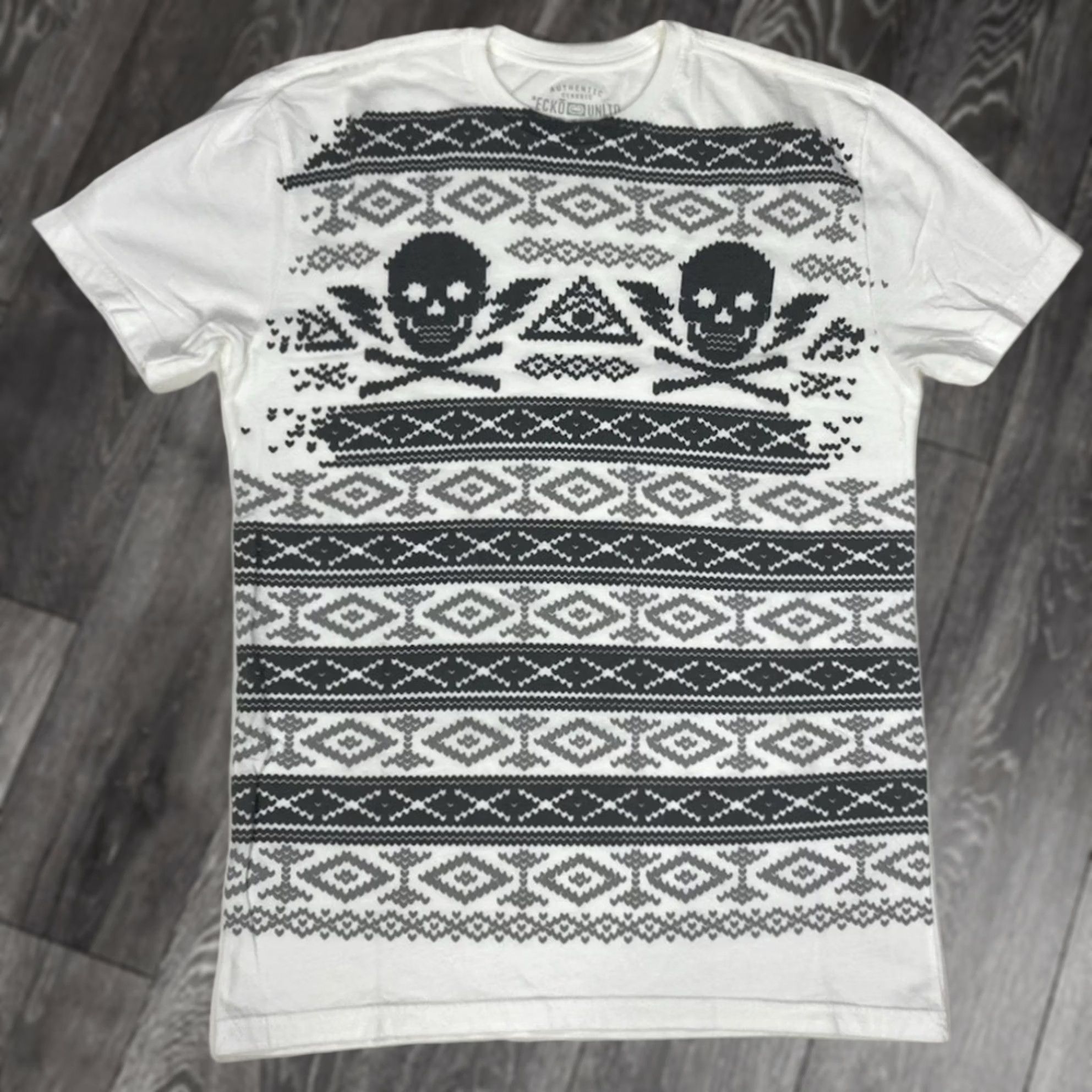 Ecko Unltd. VINTAGE Ecko Unltd. Skull Graphic T-shirt Men Medium White Short Sleeve Size US M / EU 48-50 / 2 - 1 Thumbnail