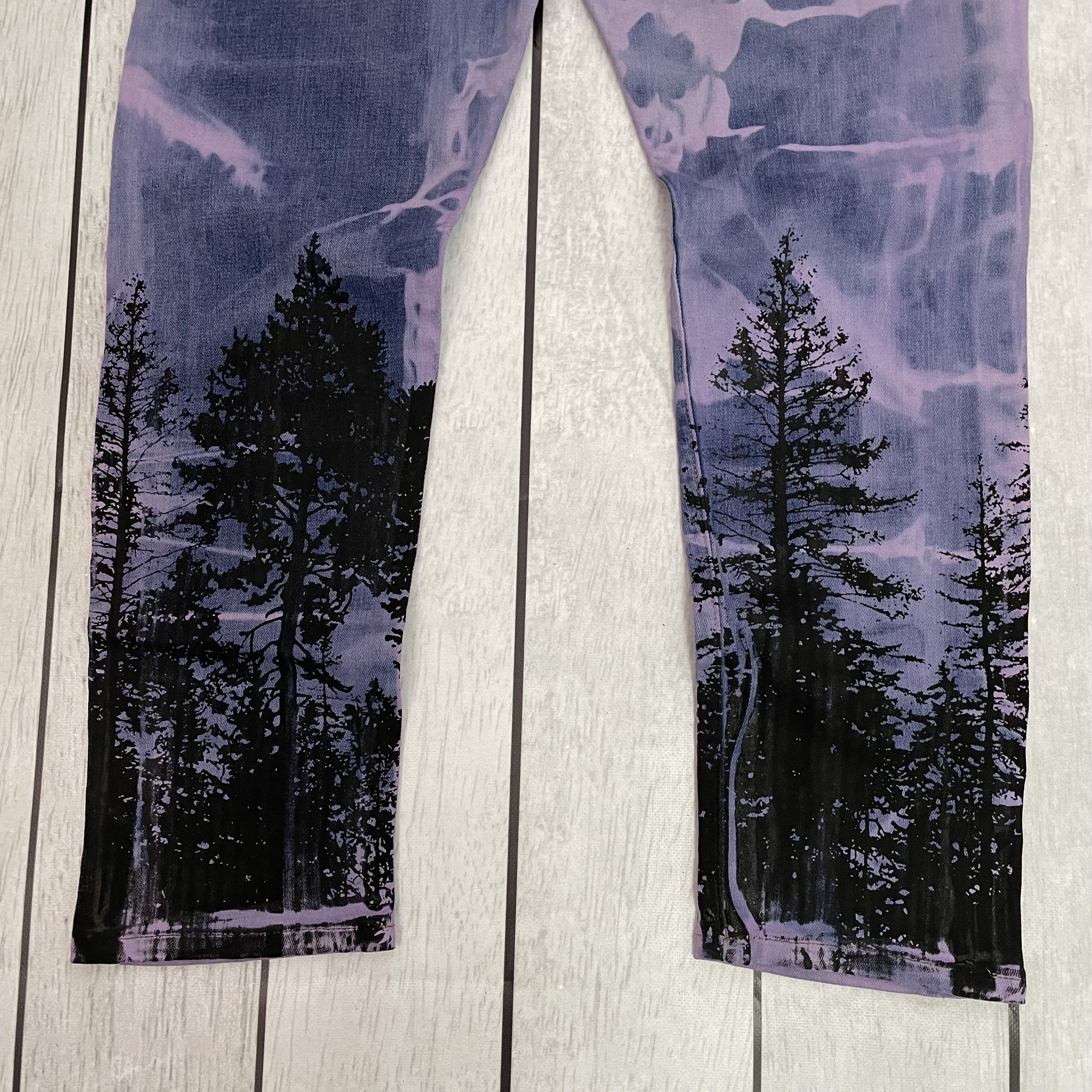 Levi's Custom Reworked Levi's streetwear 1of1 Mystery forest ART Size US 31 - 14 Thumbnail
