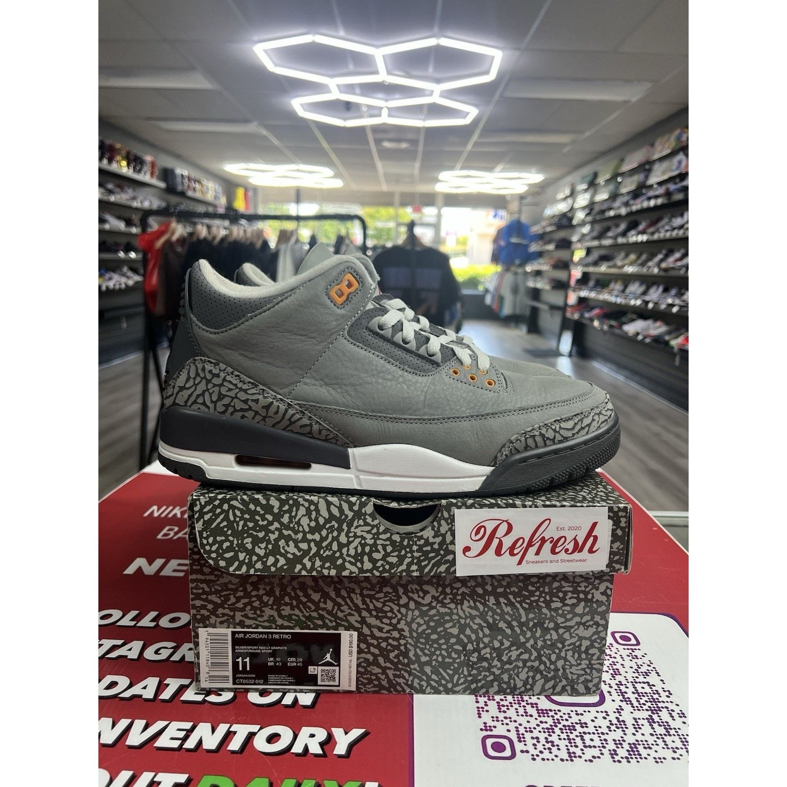 Jordan Brand Air Jordan 3 Retro 2021 Cool Grey, Size 11, CT8532 012 Size US 11 / EU 44 - 1 Thumbnail